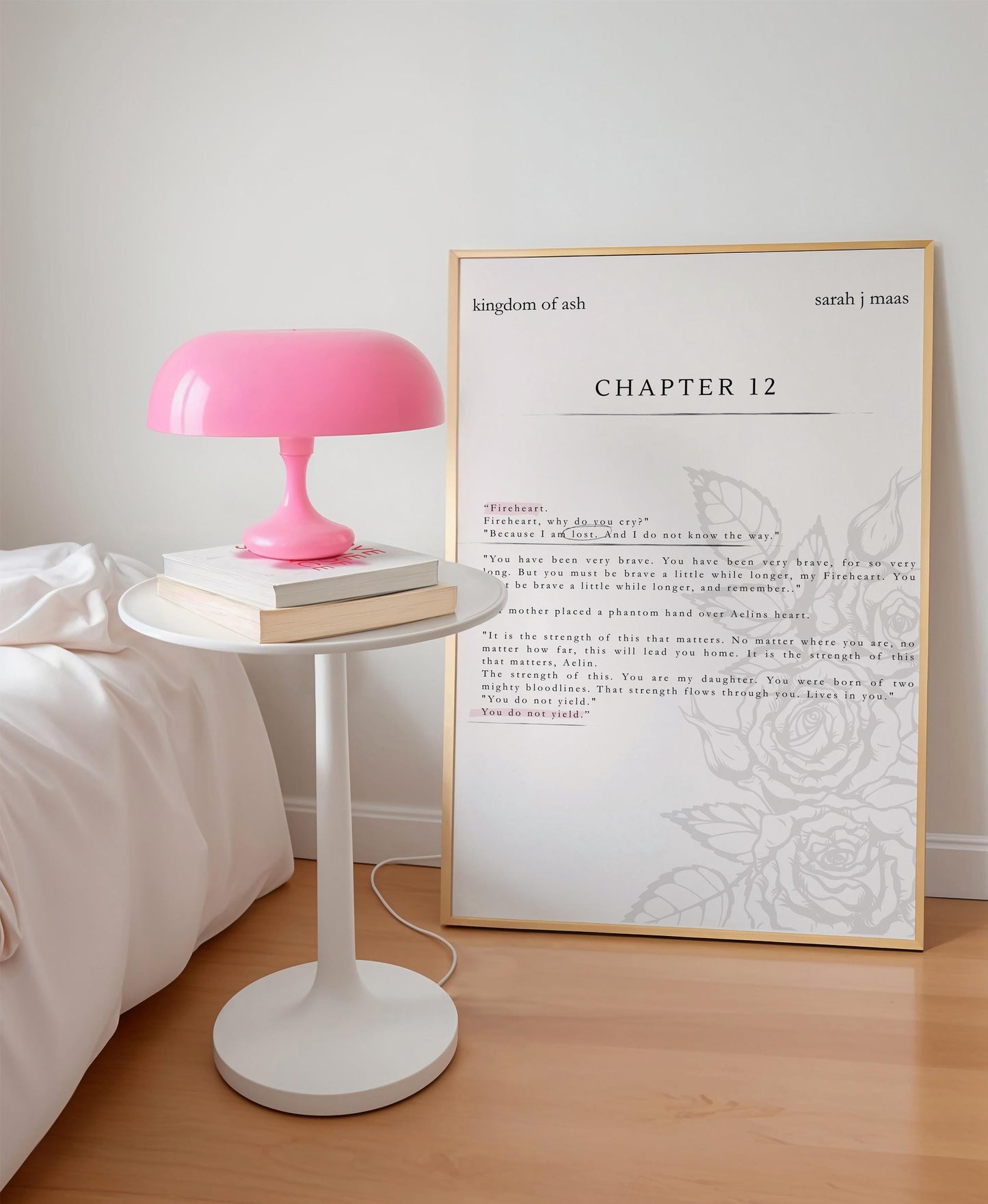 Fireheart Poster, Throne of Glass Quote Poster, Kingdom of Ash Wall Art, Aelin Galathynius Print, Sarah J Maas Poster, Fantasy Book Quote, Bookish Wall Decor VLRP31