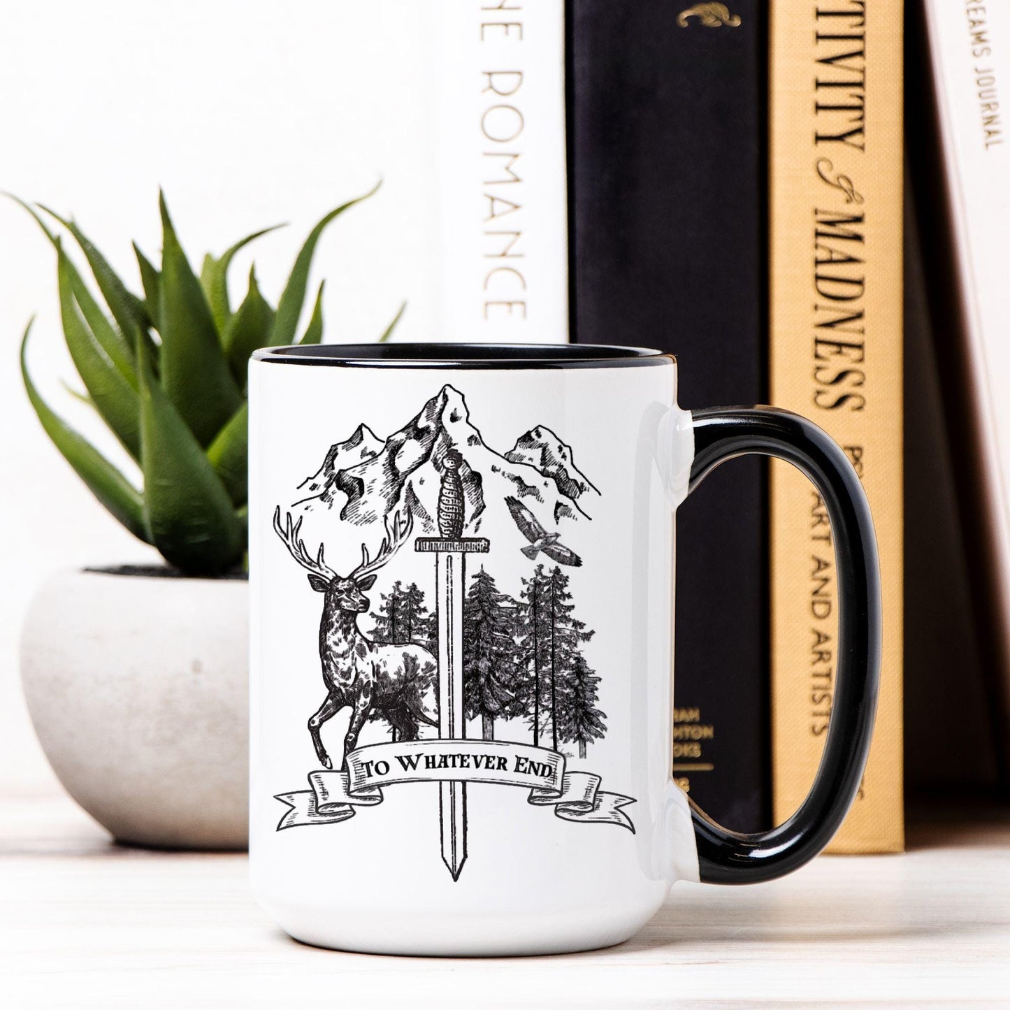Throne of Glass Mug, To Whatever End, Book Lover gift, Fireheart, Literary Inspired, Bookish merch, BookTok, Aelin Galathynius MGVLR12