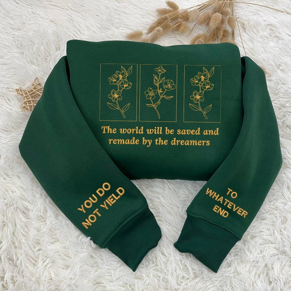 Throne Of Glass Embroidered Sweatshirts, Sarah J. Maas, Throne Of Glass Quote, Empire of Storms, Heir of Fire, Bookish Shirt VEMB34