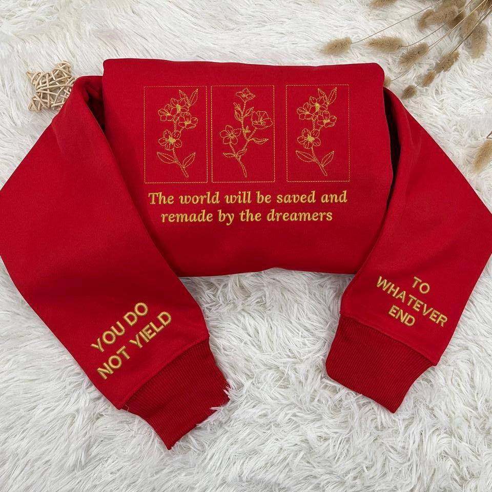 Throne Of Glass Embroidered Sweatshirts, Sarah J. Maas, Throne Of Glass Quote, Empire of Storms, Heir of Fire, Bookish Shirt VEMB34