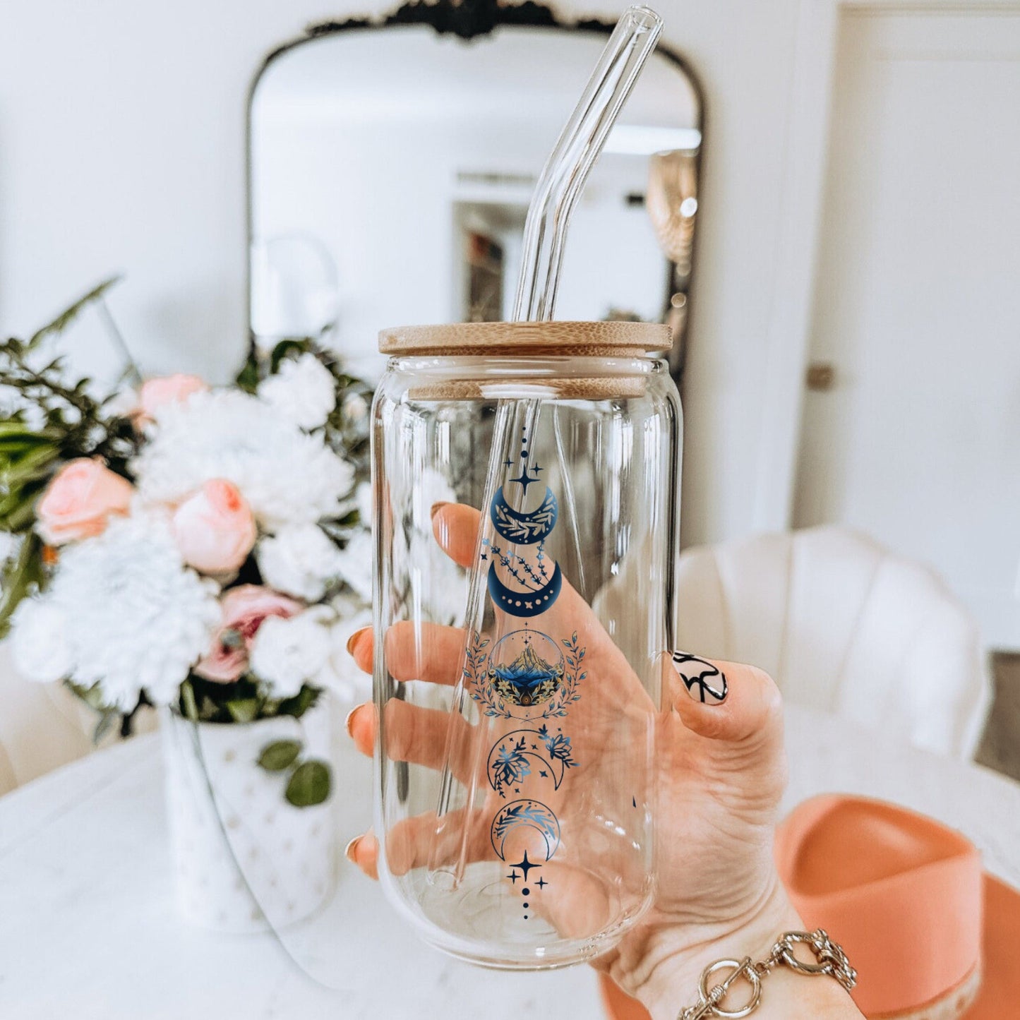 Velaris City Of Starlight Glass Mug, ACOTAR Iced Coffee Cup, The Night Court Mug, Book Lover Gift, SJM Merch, Acotar Lovers Gift GLVLR20