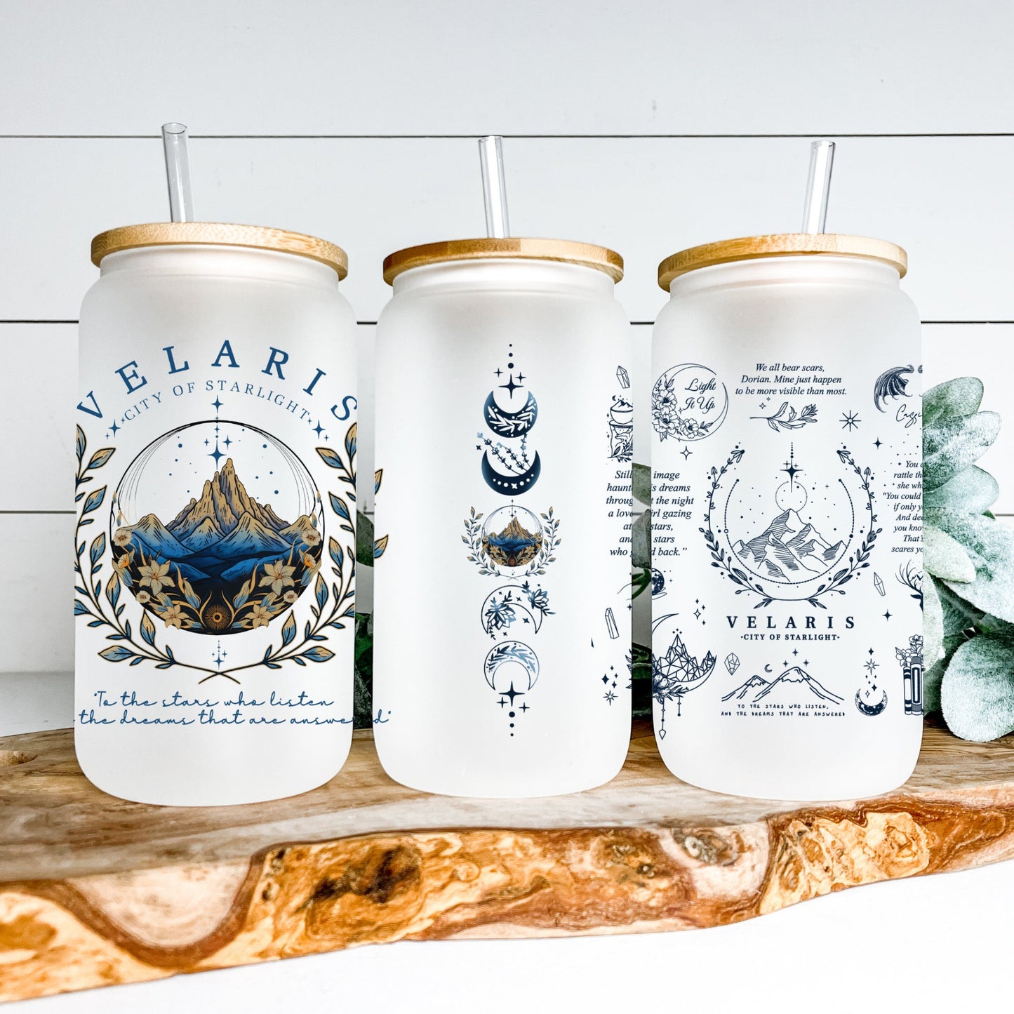 Velaris City Of Starlight Glass Mug, ACOTAR Iced Coffee Cup, The Night Court Mug, Book Lover Gift, SJM Merch, Acotar Lovers Gift GLVLR20