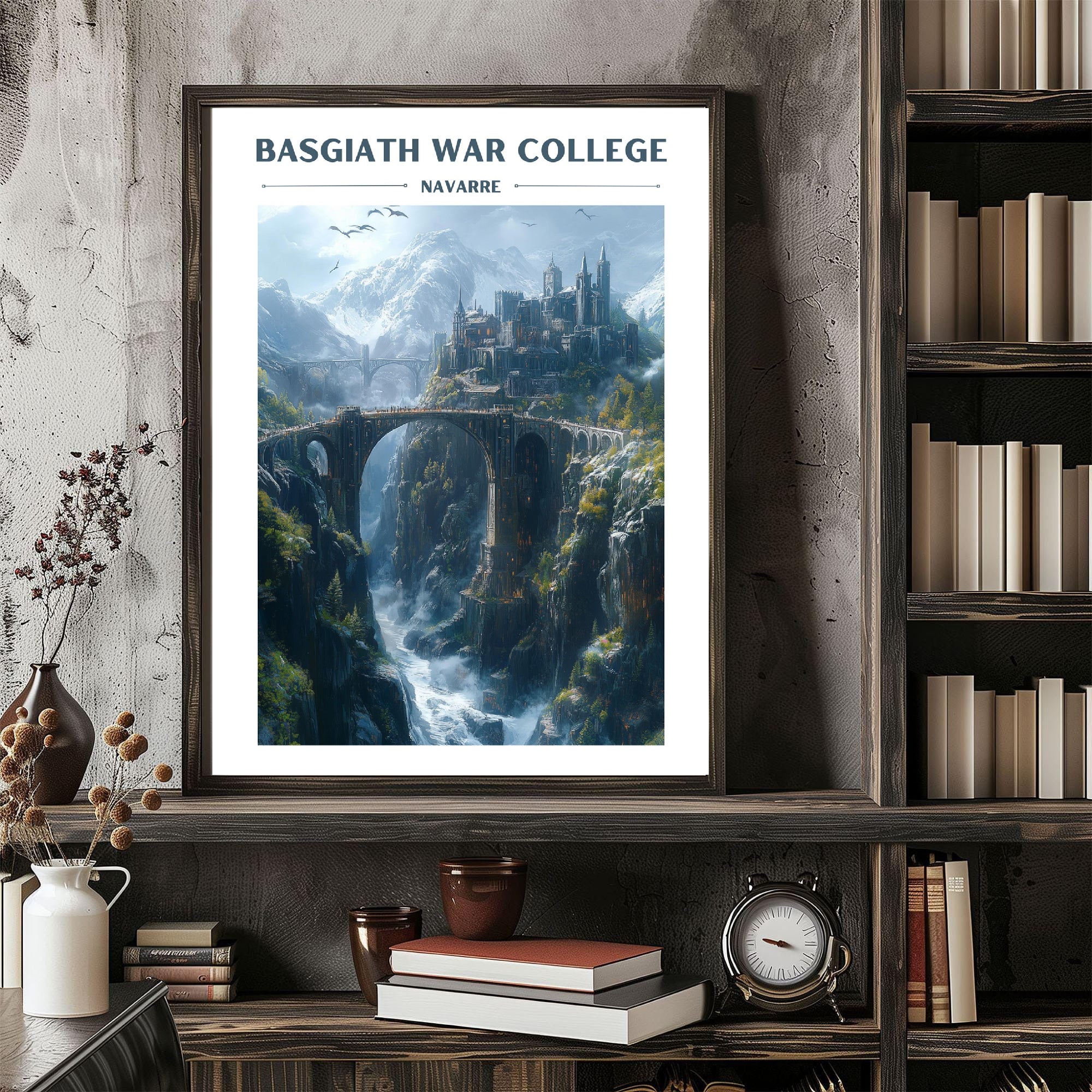 Basgiath War College Poster,  Fourth Wing Fan Art Print, The Empyrean Poster, Rebecca Yarros Poster, Gift For Fan VLRP01