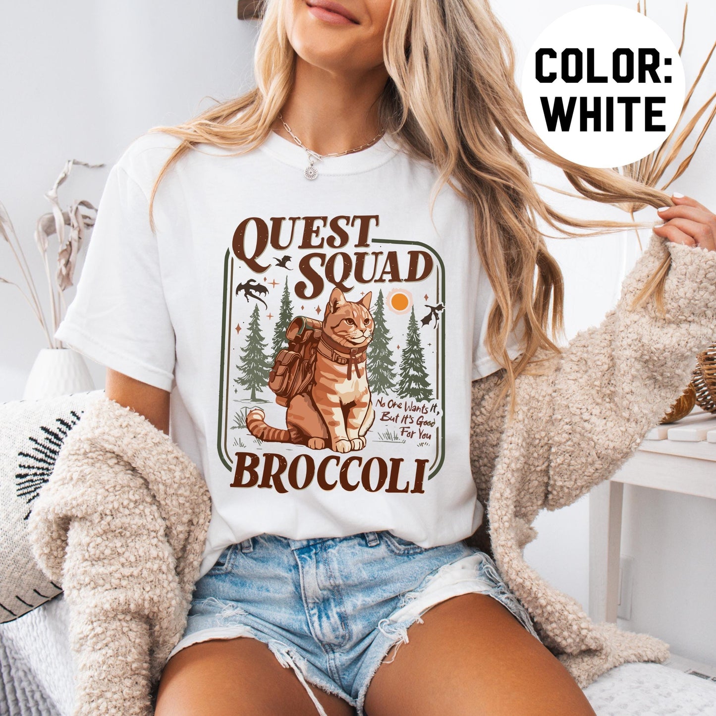Comfort Colors® Onyx Storm Quest Squad Broccoli Shirt, Broccoli Cat Shirt, Ridoc Romantasy Fan Shirt, Dragon Rider Tee, Bookworm Gifts CFVLR40