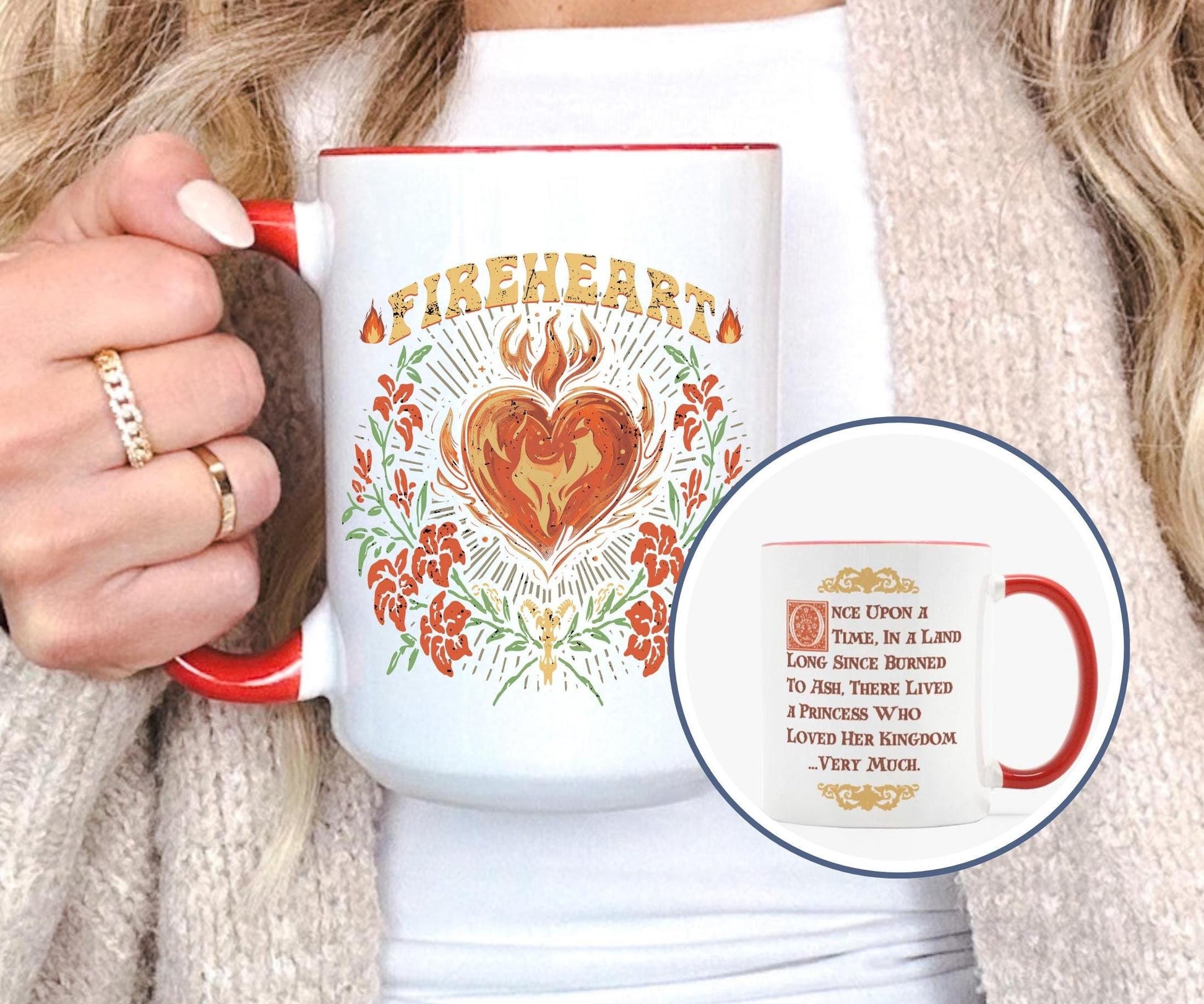 Fireheart Mug, Throne of Glass, Book Lover gift, Fireheart, Literary Inspired, Bookish merch, BookTok, Aelin Galathynius, Heir Fire MGVLR02