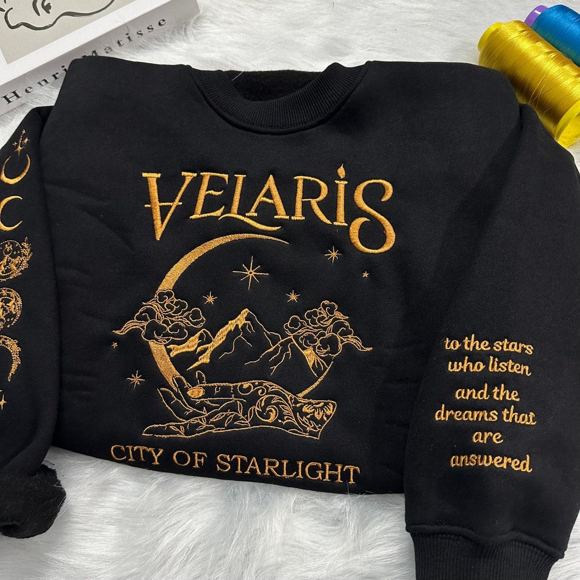 Embroidered Velaris Sweatshirt, ACOTA Velaris City Of Starlight Embroidered Shirt, VEMB12