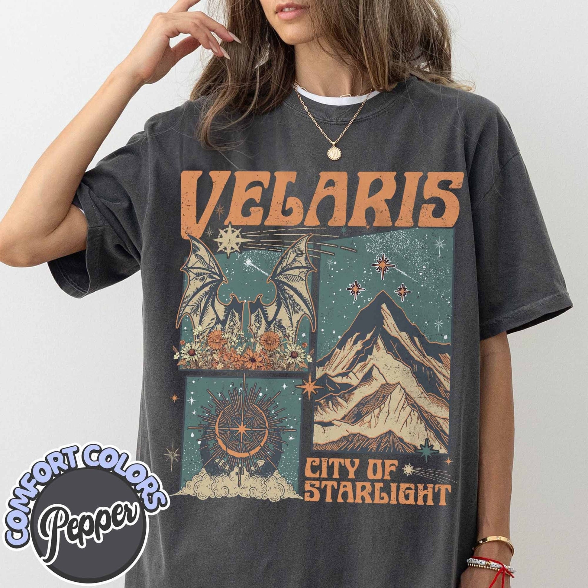 Velaris City of Starlight Acotar Comfort Colors Shirt, the Night Court Shirt, Bookworm Shirt, Court of Thorns and Roses, Acotar Shirt CFVLR52