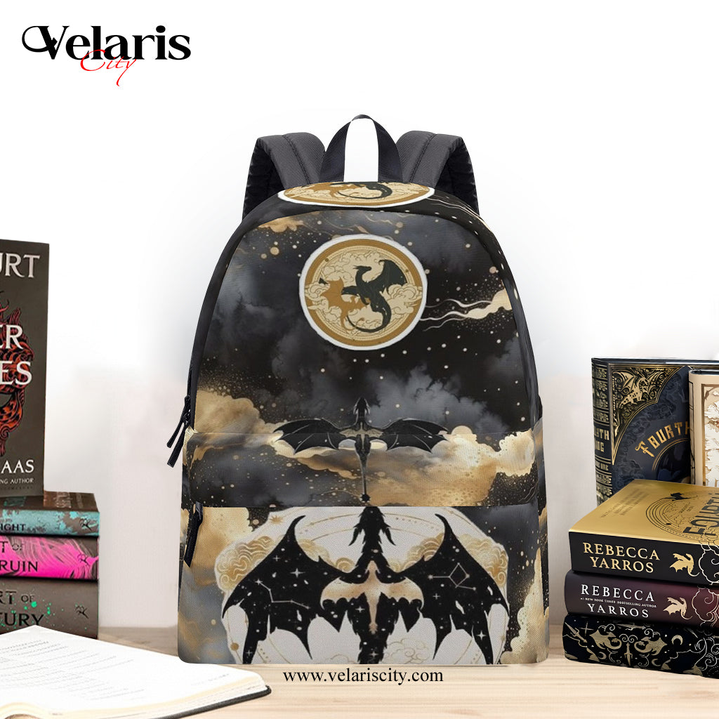 Fourth Wing Backpack, Dragon and Stars Design, Fantasy Book Bag, Book Lover Gift BPVLR24