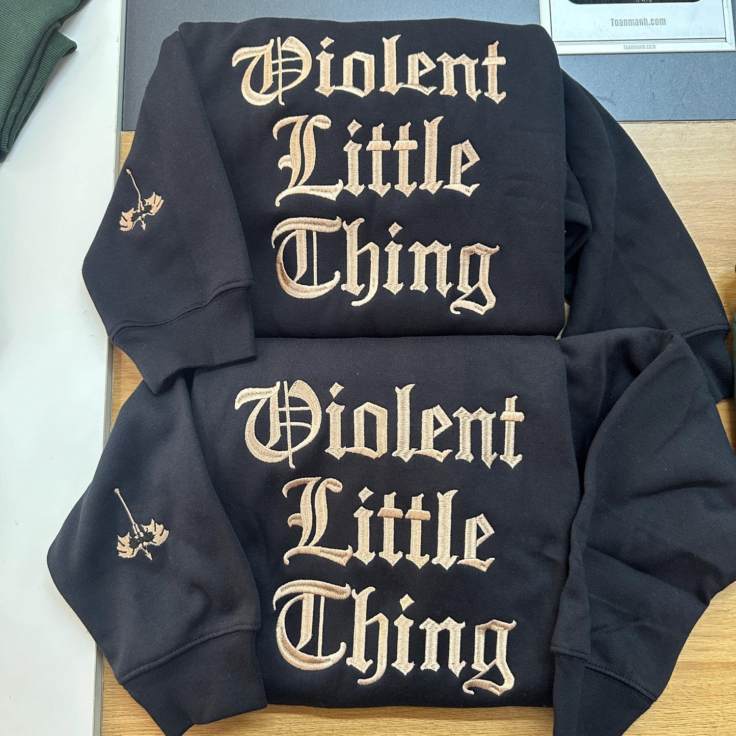 Violent Little Thing Embroidered Sweatshirt, Dragon Crewneck Bookish Sweater Fourth Wing Iron Flame Fan Gift Basgiath Violet, Bookish VEMB29