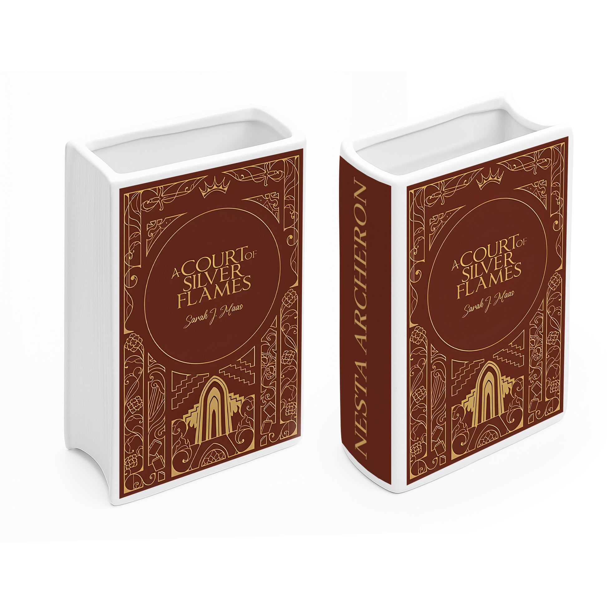 A Court of Sliver And Flames Ceramic Book Vase, Ceramic Fantasy Vase for Book Lovers, Book Gift For Fan CVVRL26