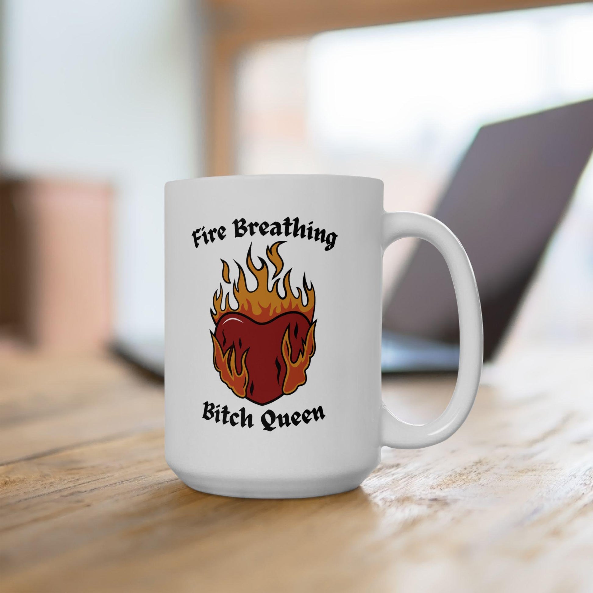Fire Breathing Bitch Queen, Throne of Glass Ceramic Mug, TOG, Sarah J Maas Gift, Book Lover Mug, Literary Gift, Bookworm Mug MGVLR27