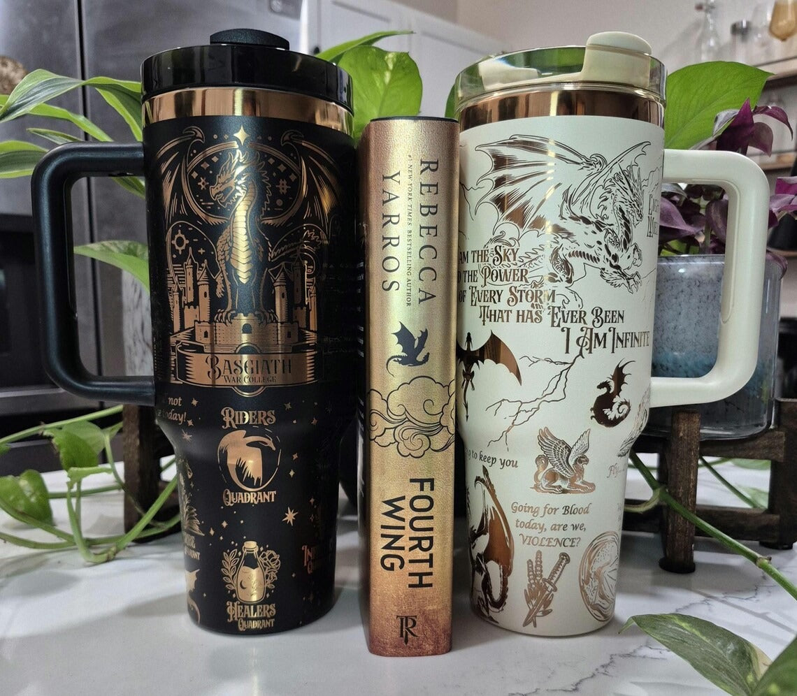 Fouth Wing Engraved Tumbler 30oz/40oz, Basgiath Tumbler, The Empyrean Tumbler. VLR38