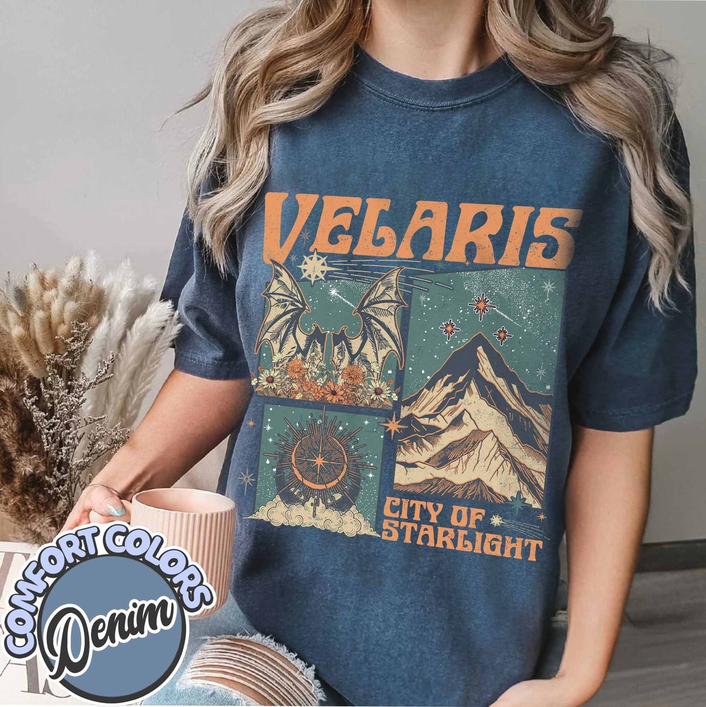 Velaris City of Starlight Acotar Comfort Colors Shirt, the Night Court Shirt, Bookworm Shirt, Court of Thorns and Roses, Acotar Shirt CFVLR52