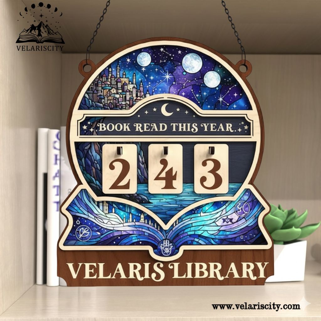 Velaris Book Tracker Sign, ACOTAR Bookish Decor, Books Read This Year Display, Fantasy Reading Tracker, Book Lover Gift, Wall Sign BTVLR04