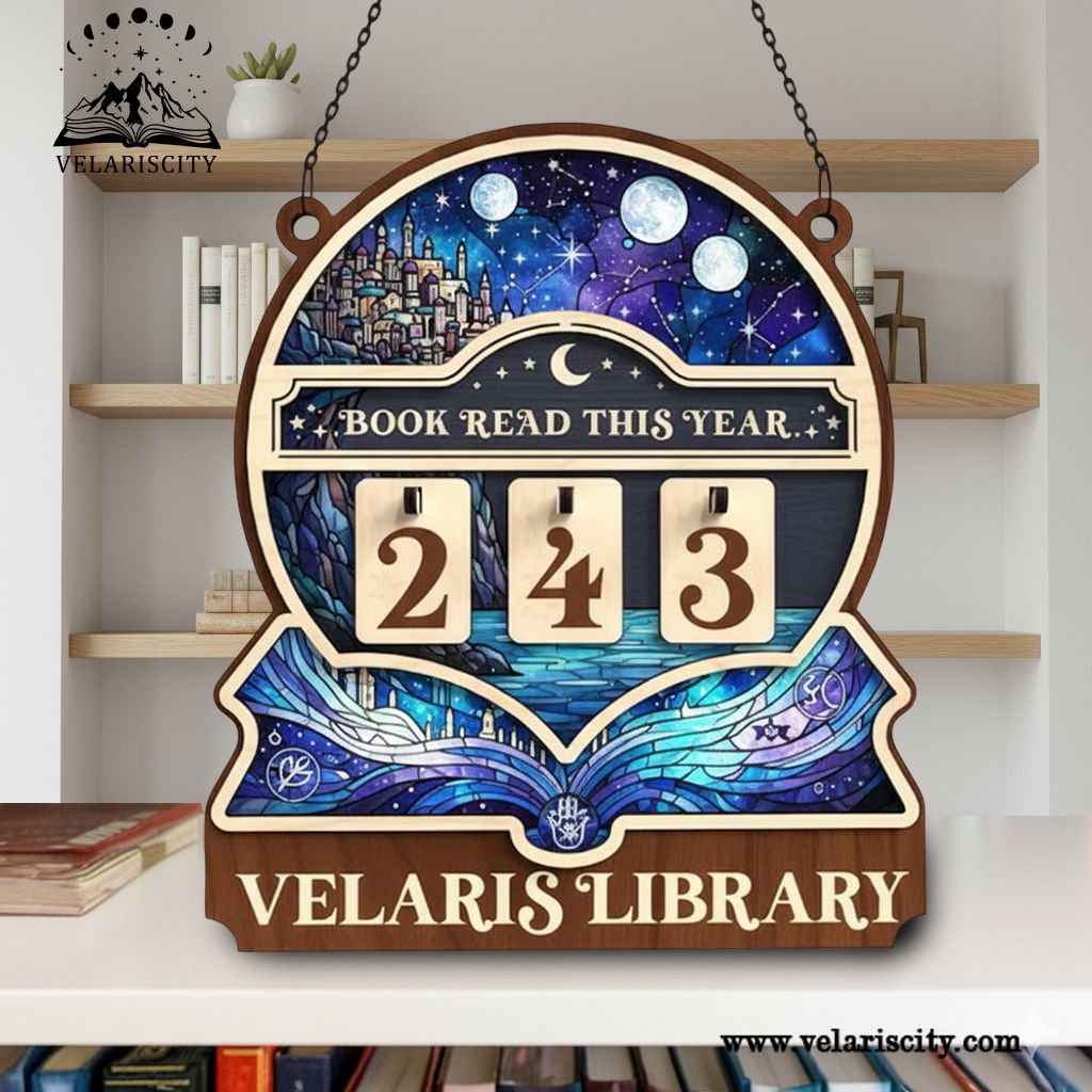 Velaris Book Tracker Sign, ACOTAR Bookish Decor, Books Read This Year Display, Fantasy Reading Tracker, Book Lover Gift, Wall Sign BTVLR04