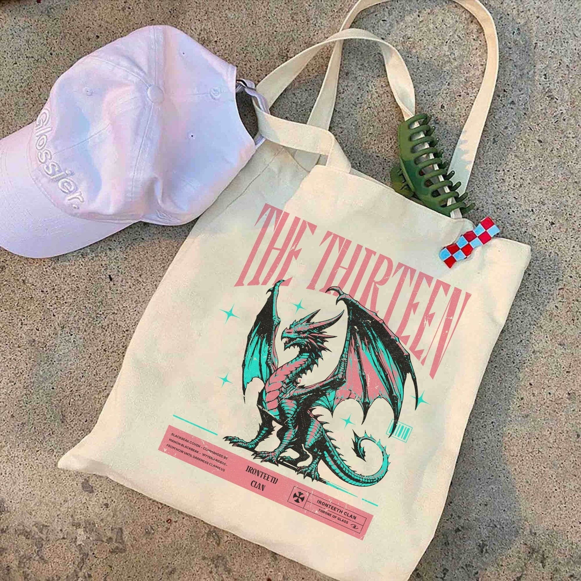 The Thirteen Tote Bag, Throne Of Glass Tote Bag, Manon Blackbeak Ironteeth Witches Dorian Haviliard Licensed SJM Merch Terrasen Bookish TBVLR39