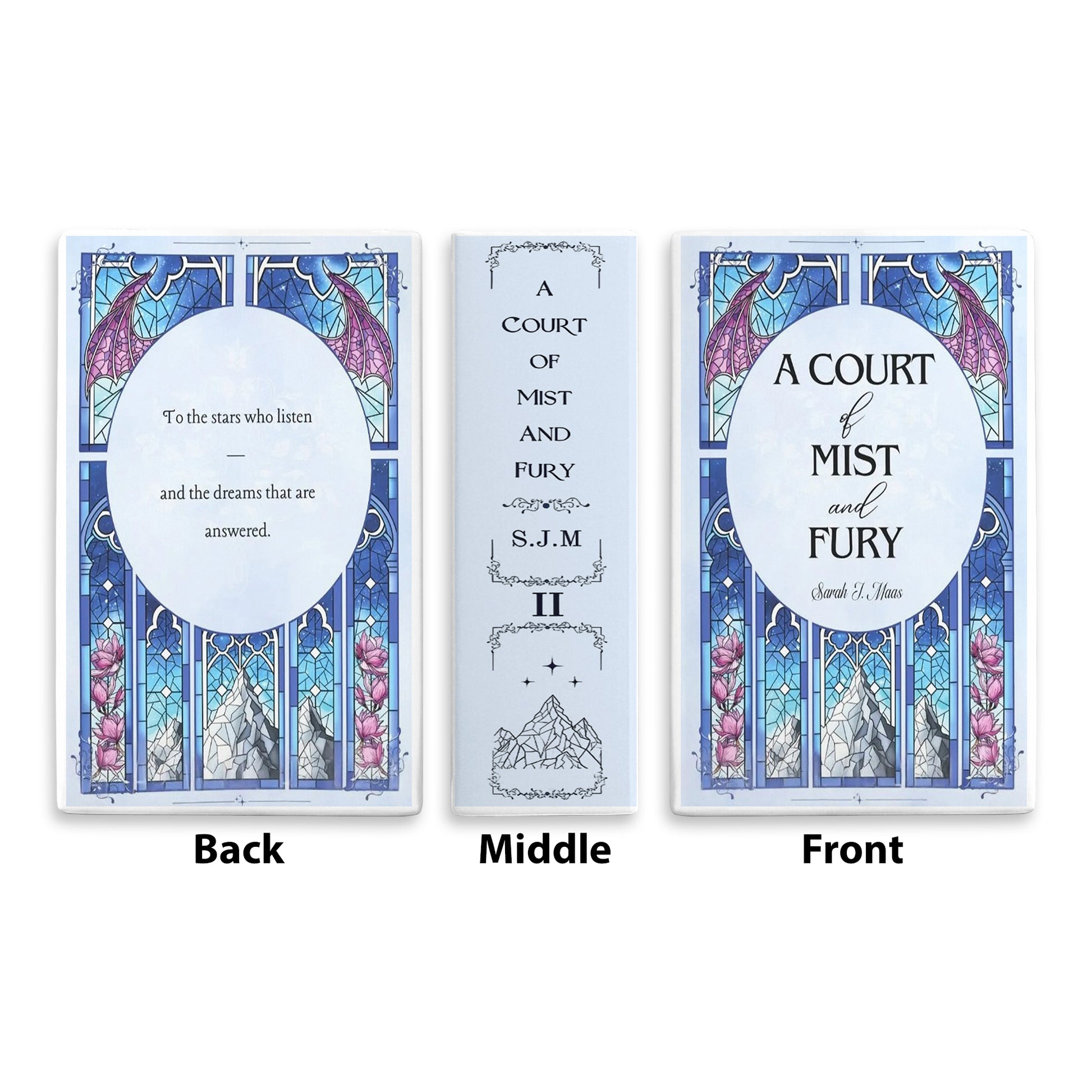 A Court of Mist and Fury Book Vase, ACOTAR Ceramic Vase, Book Lover Gift, Stained Glass Fantasy Decor, Bookish Home Accent CVVLR34