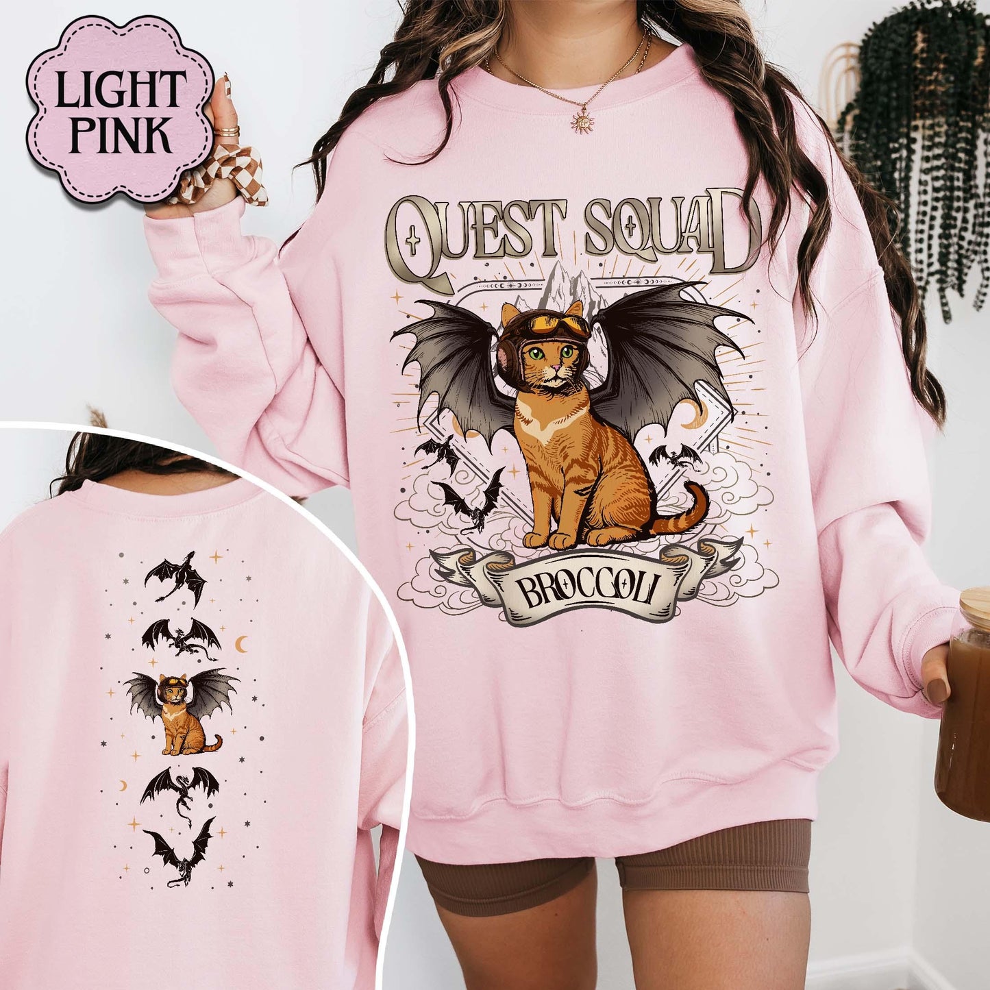 Comfort Colors Quest Squad Broccoli Sweatshirt, Onyx Storm Shirt, Fourth Wing, Xaden Riorson, Ridoc Romantasy Fan Shirt, Dragon Rider,Bookish Tee CFVLR44