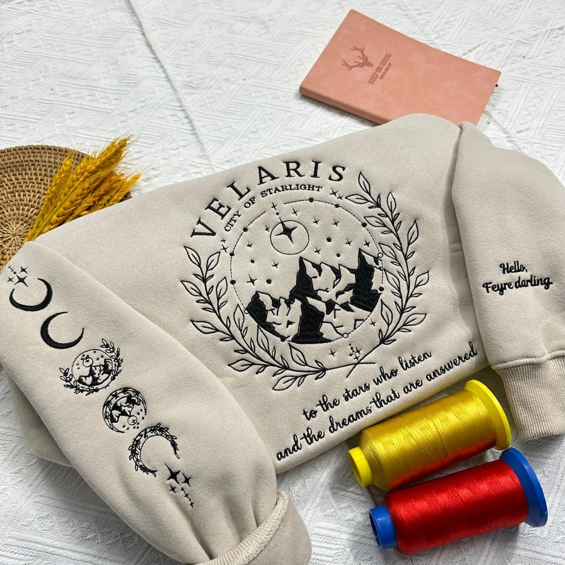 Embroidered Velaris City Of Starlight Sweatshirt, Acotar Emboridered, Velaris City Embroidered, VEMB08