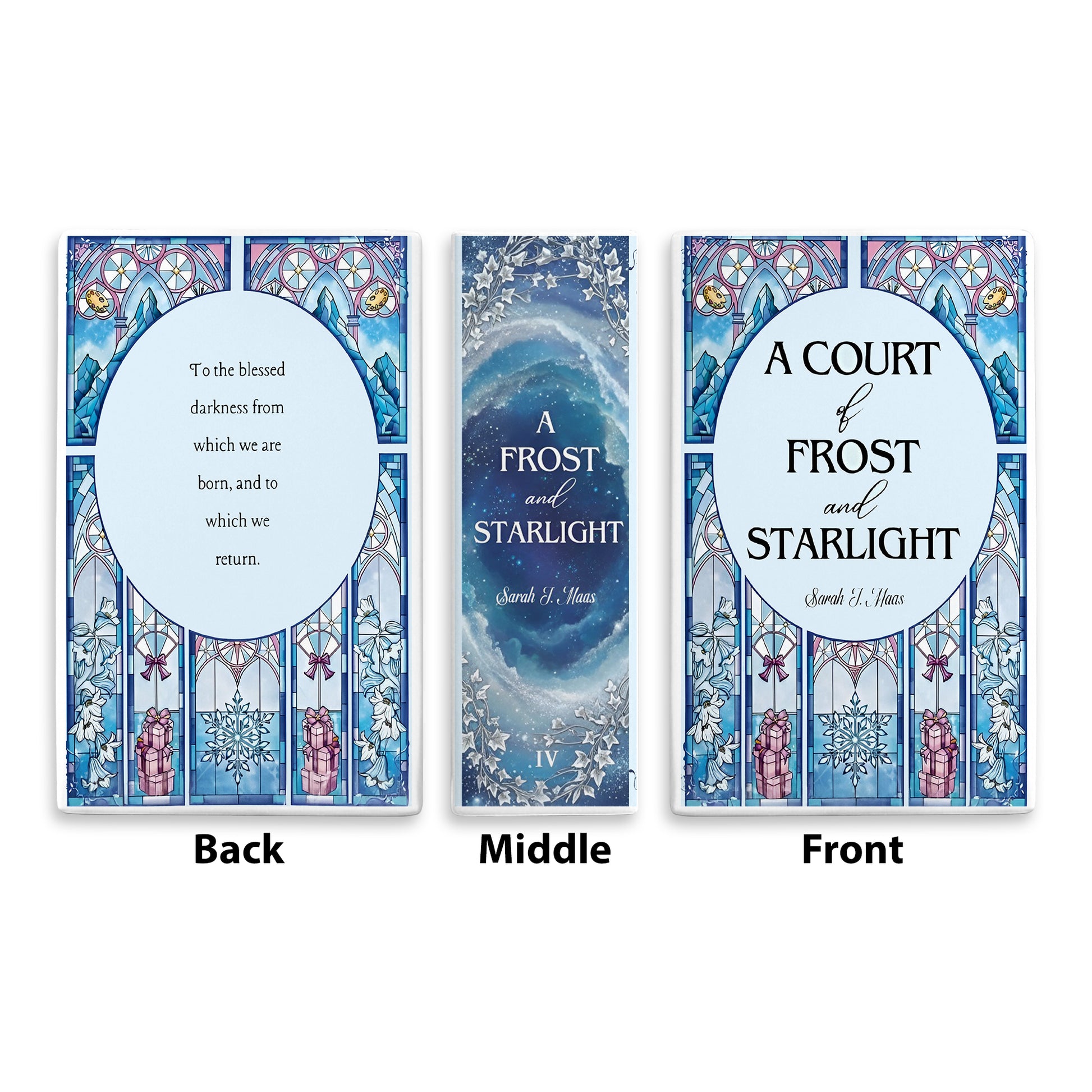 A Court of Frost and Starlight Ceramic Book Vase, Fantasy Book Decor, ACOTAR Book Lover Gift, Stained Glass Style Home Accent CVVLR35