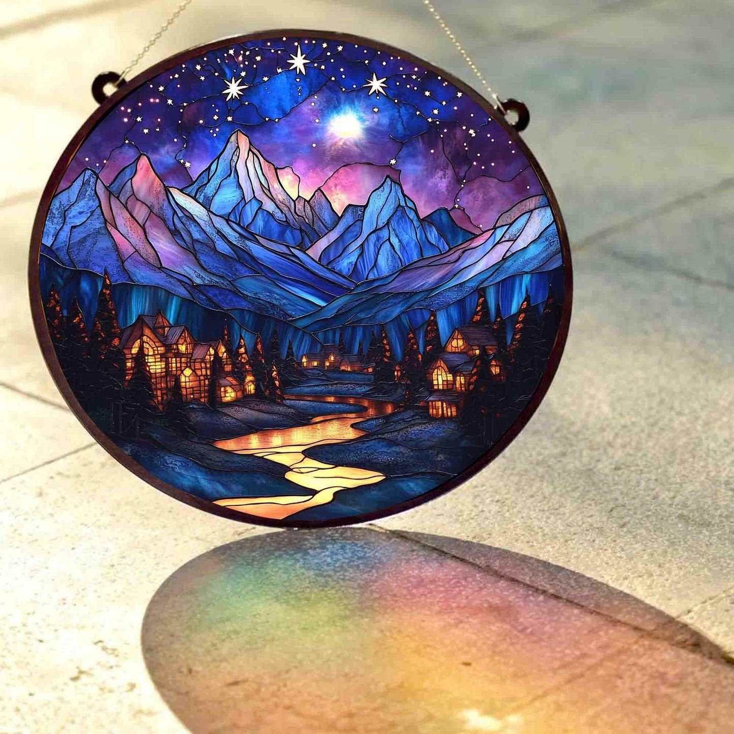 ACOTAR Velaris Night court City of star light suncatcher, Velaris Suncatcher, Book Lover Holiday Gift, Christmas and Exchange Ornament,Book Lover Gift SGVLR05