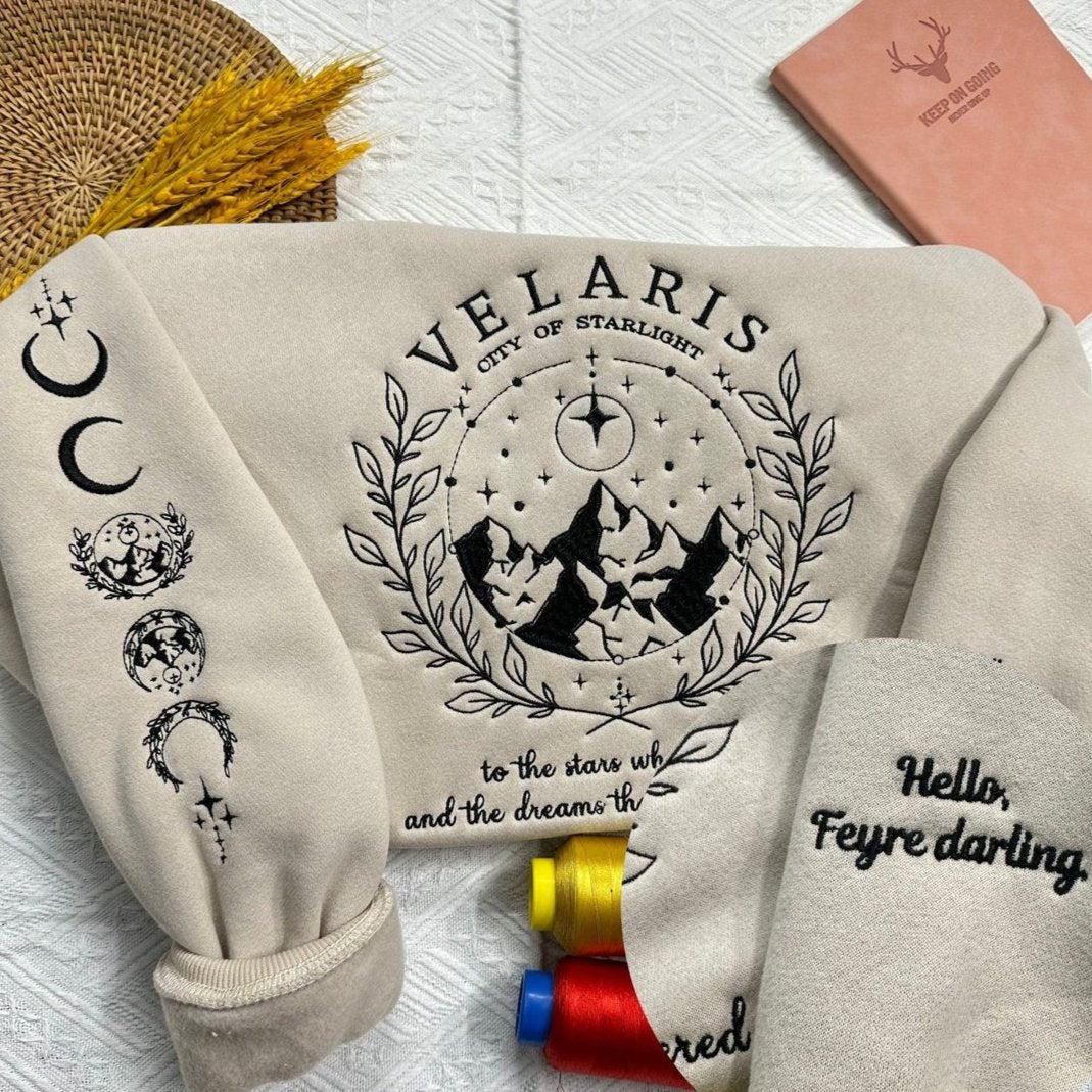 Embroidered Velaris City Of Starlight Sweatshirt, Acotar Emboridered, Velaris City Embroidered, VEMB08
