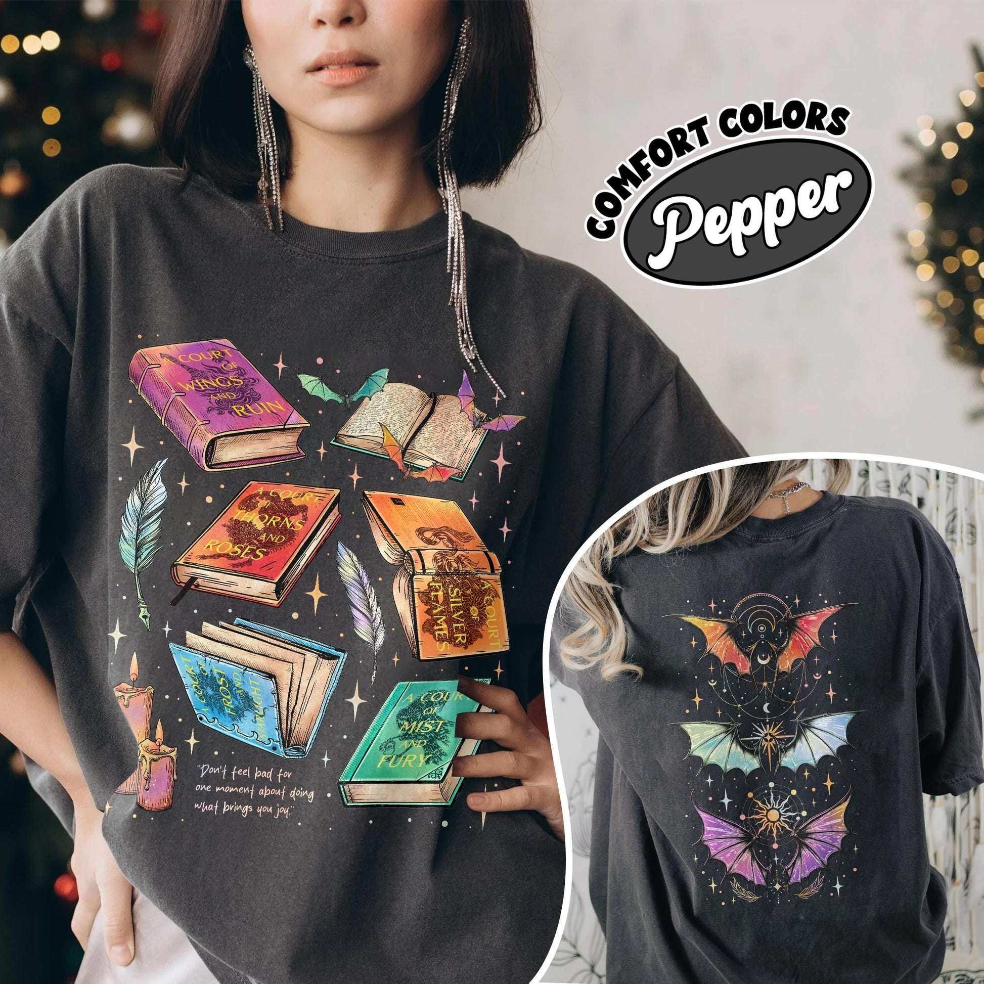 Fan Of ACOTAR Series Two Sided Comfort Colors Shirt, The Bat Boys Shirt, Velaris Book Lover T Shirt, SJM Inspired Tee, Gift For Bookish CFVLR59
