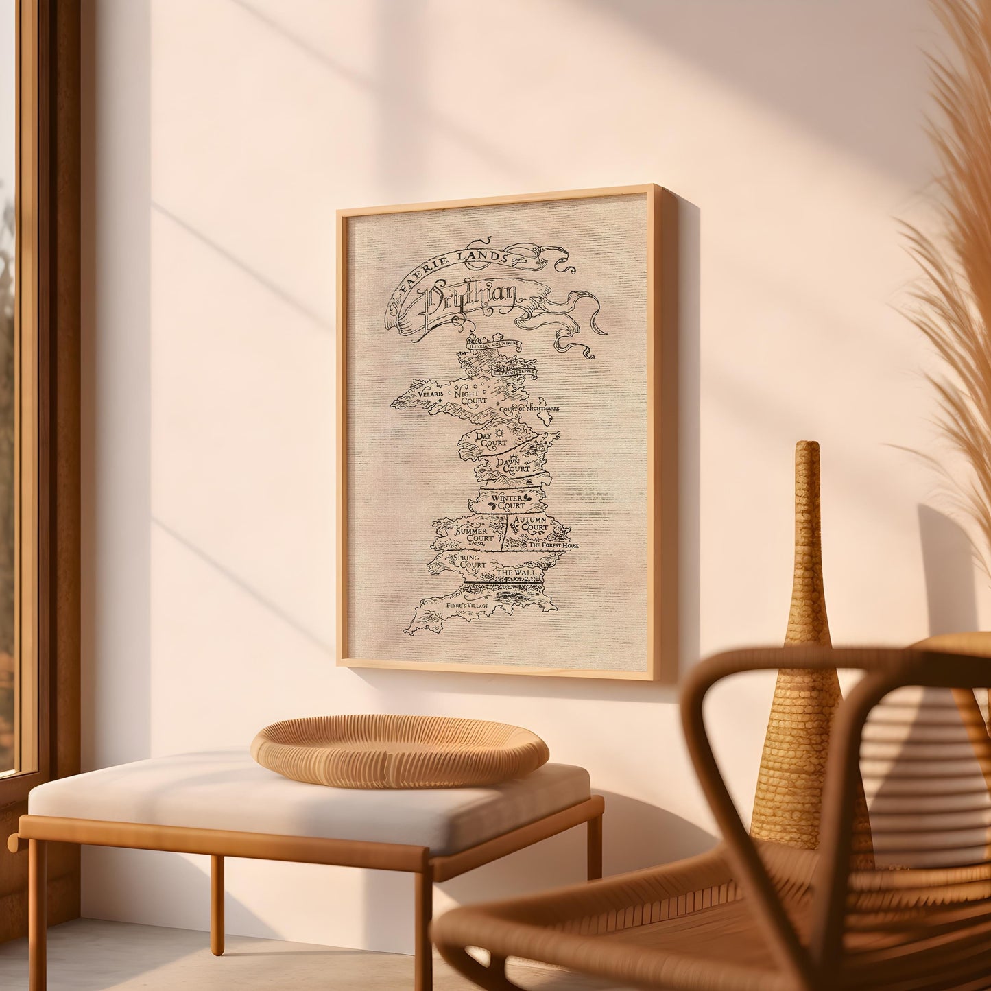 Prythian Map Poster – Acotar Poster, Fantasy Wall Art, Court of Thorns & Roses Decor, Printable Bookish Art VLRP28
