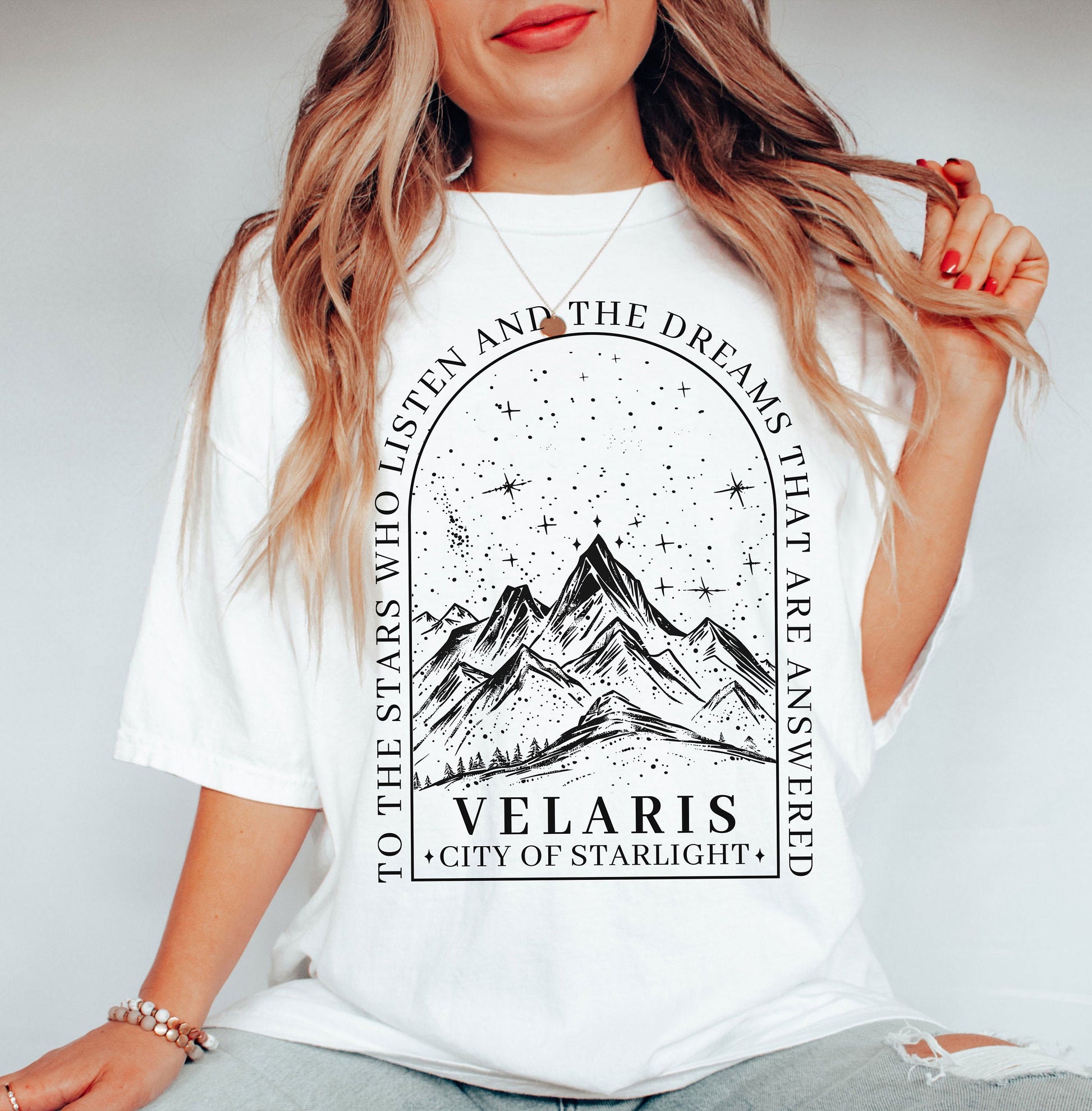 Comfort Colors® SJM, Velaris shirt,To the stars who listen and the dreams that are answer, A Court of Thorns and Roses, iprintasty of Dreams CFVLR61