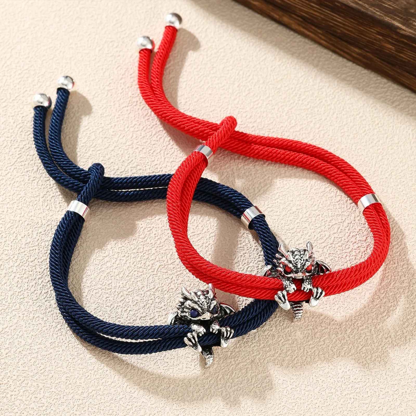 Vintage, Red Rope, Alloy Dragon, Bracelet Bangle, for Men, for Women, New Couple, Adjustable, Handwoven Bracelet, Good Luck, Lucky Jewelry, Gifts