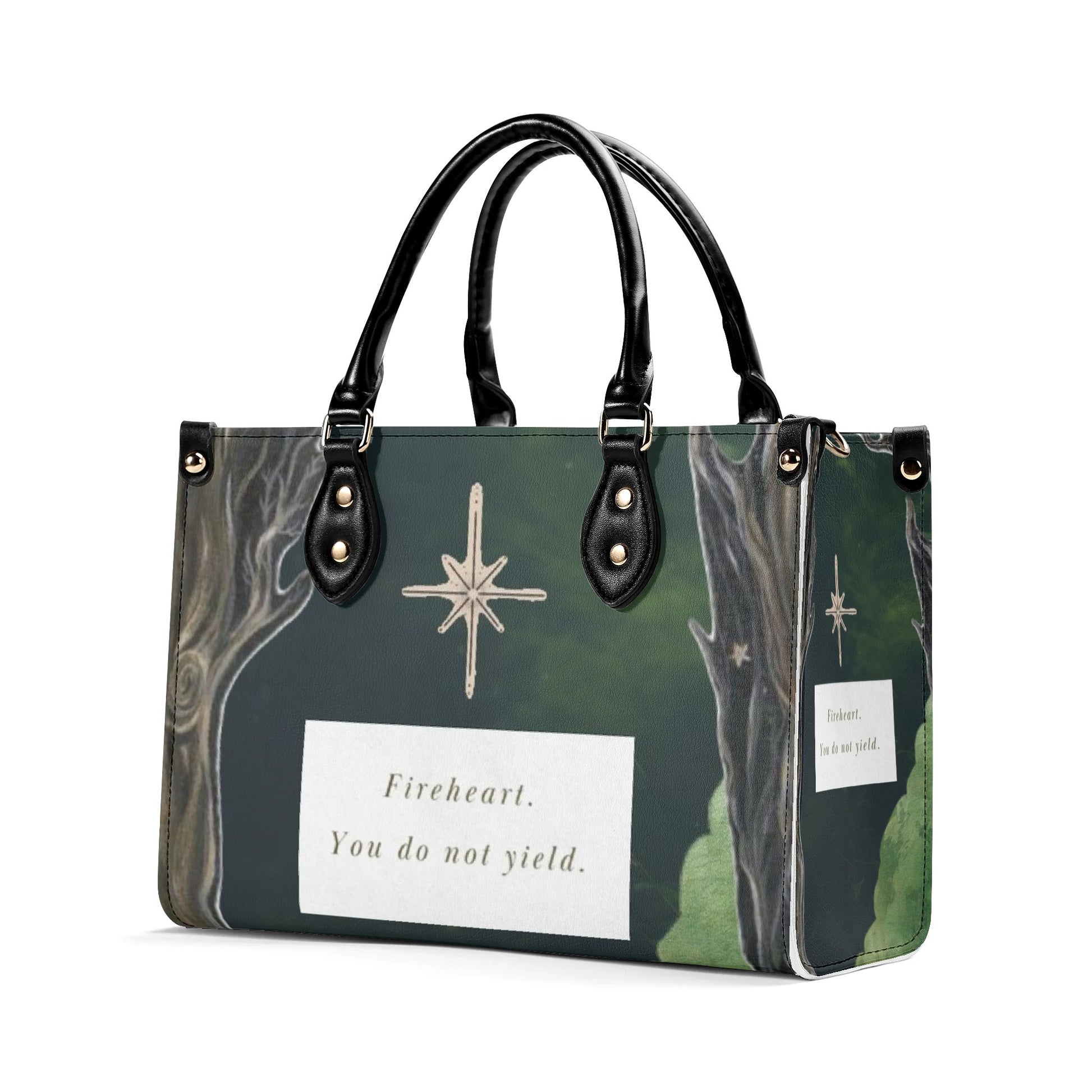 Fire Heart, You do not yield Inspired Leather Bag, Fourth Wing Inspired Bag, Personalized Leather Bag, Fantasy Leather Handbag, Perfect Gift for Women. HBVLR46