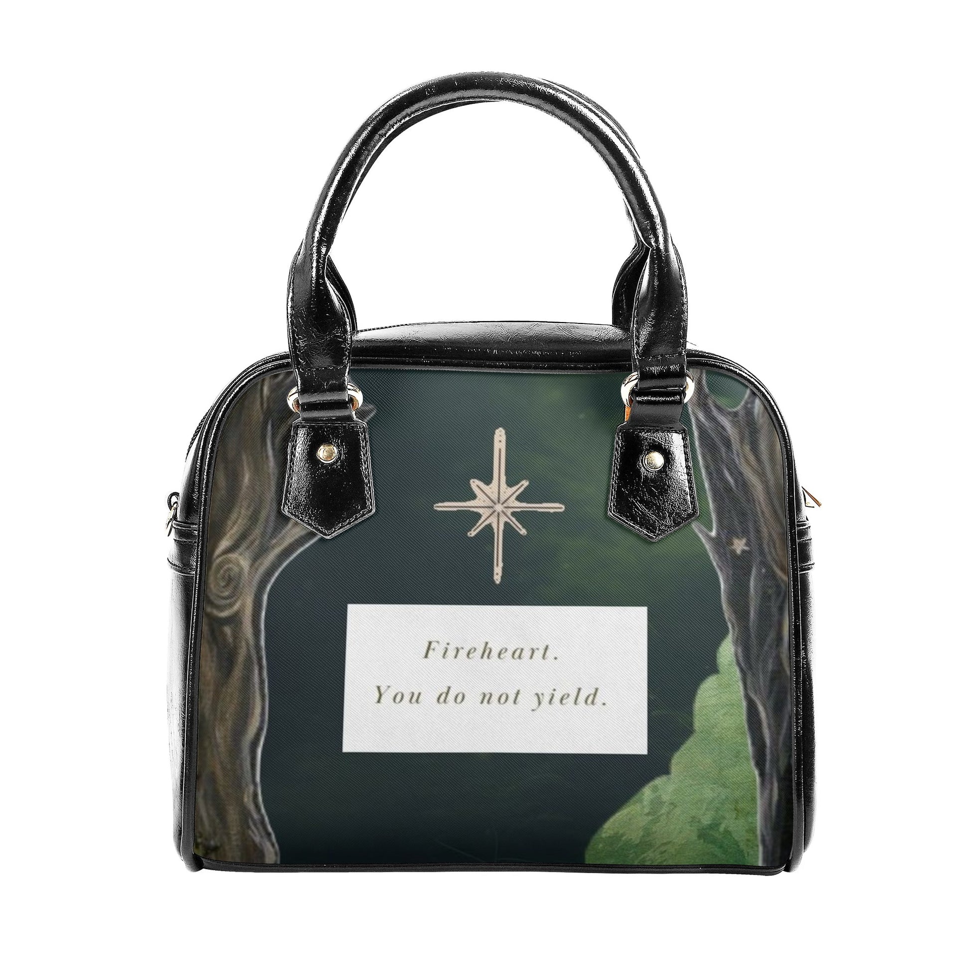 Fire Heart, You do not yield Inspired Leather Bag, Fourth Wing Inspired Bag, Personalized Leather Bag, Fantasy Leather Handbag, Perfect Gift for Women. HBVLR46