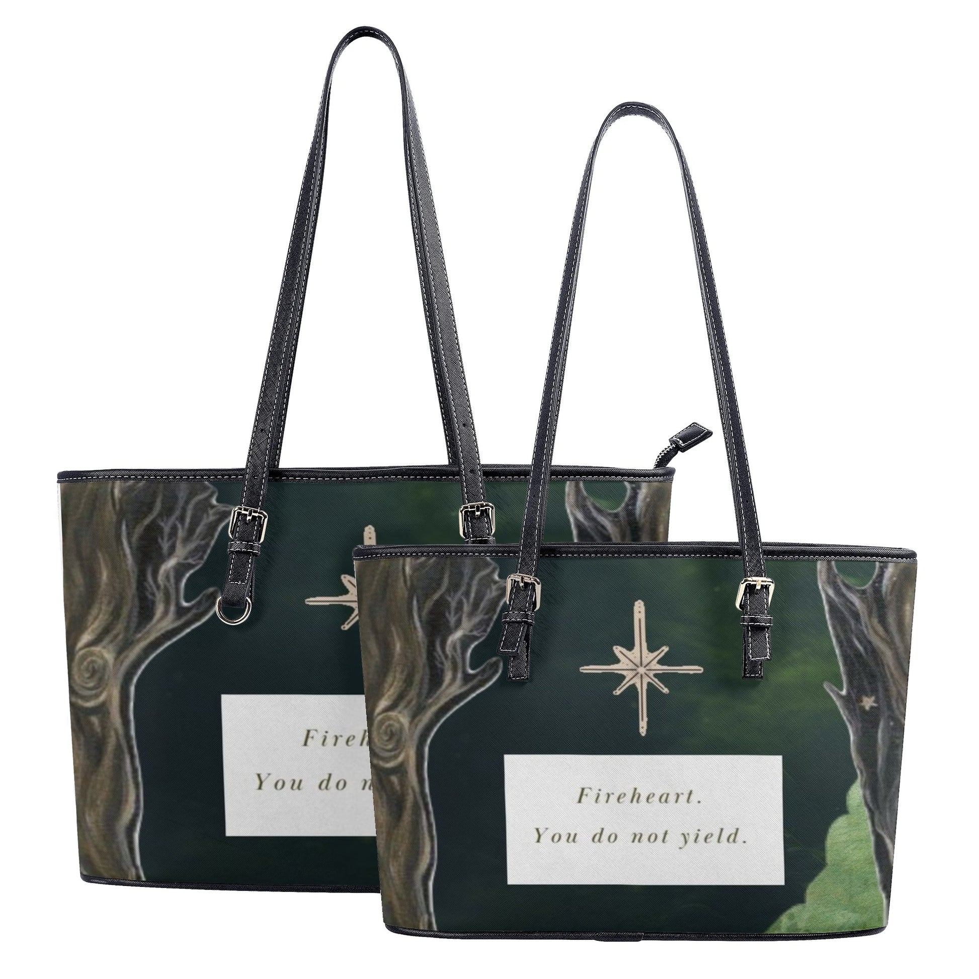 Fire Heart, You do not yield Inspired Leather Bag, Fourth Wing Inspired Bag, Personalized Leather Bag, Fantasy Leather Handbag, Perfect Gift for Women. HBVLR46