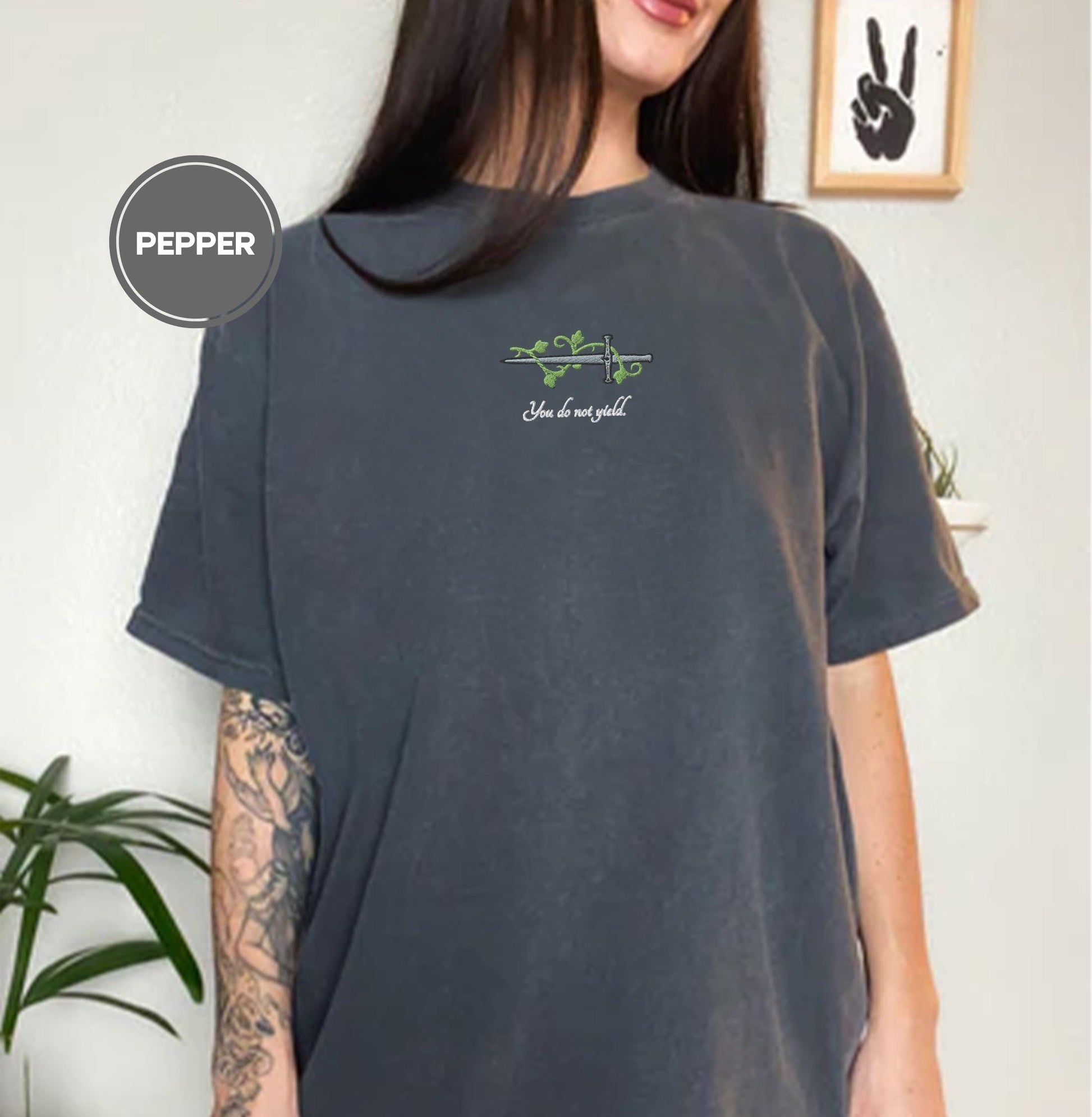 You Do Not Yield Embroidered Shirt, Throne Of Glass Tee, Fantasy Bookish Gift, Cozy Reader Hoodie VEMB52