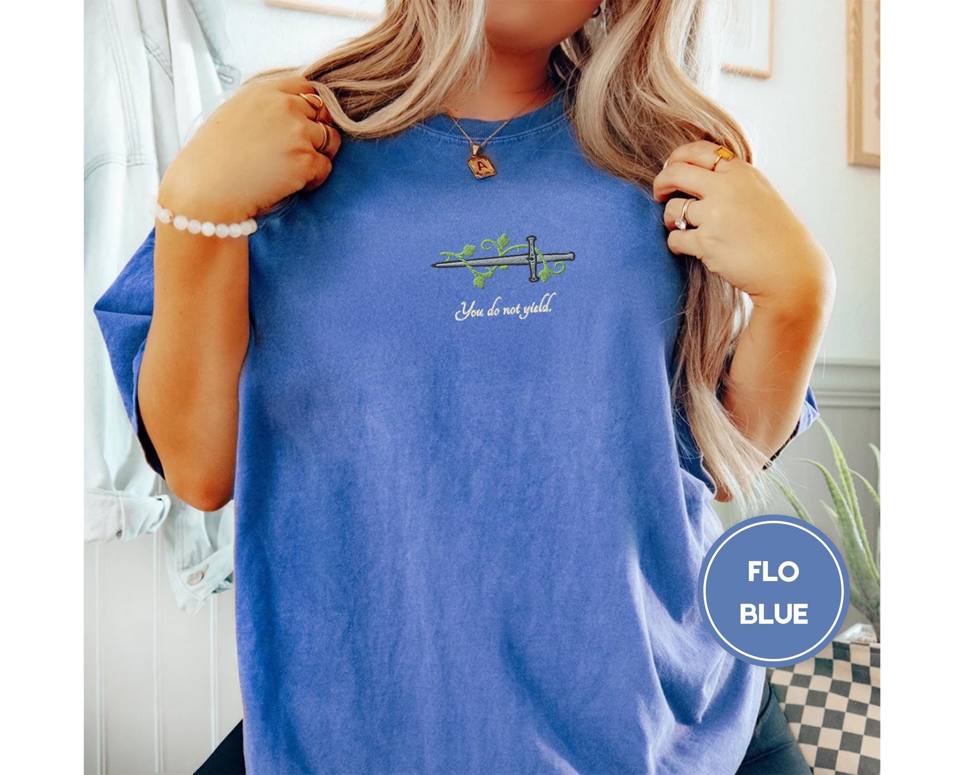 You Do Not Yield Embroidered Shirt, Throne Of Glass Tee, Fantasy Bookish Gift, Cozy Reader Hoodie VEMB52