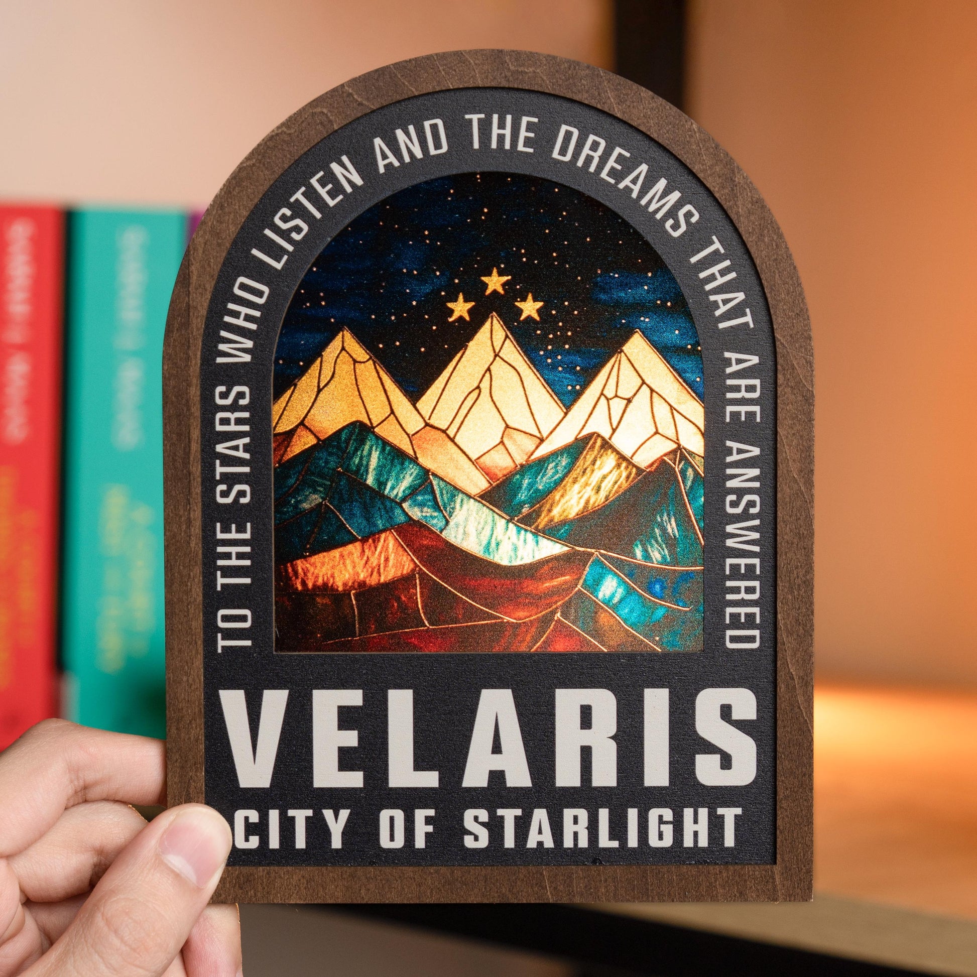 Velaris Starlight City Keepsake, To The Stars Who Listen and The Dreams That Are Answered, Celestial Wooden Home Decor Sign
