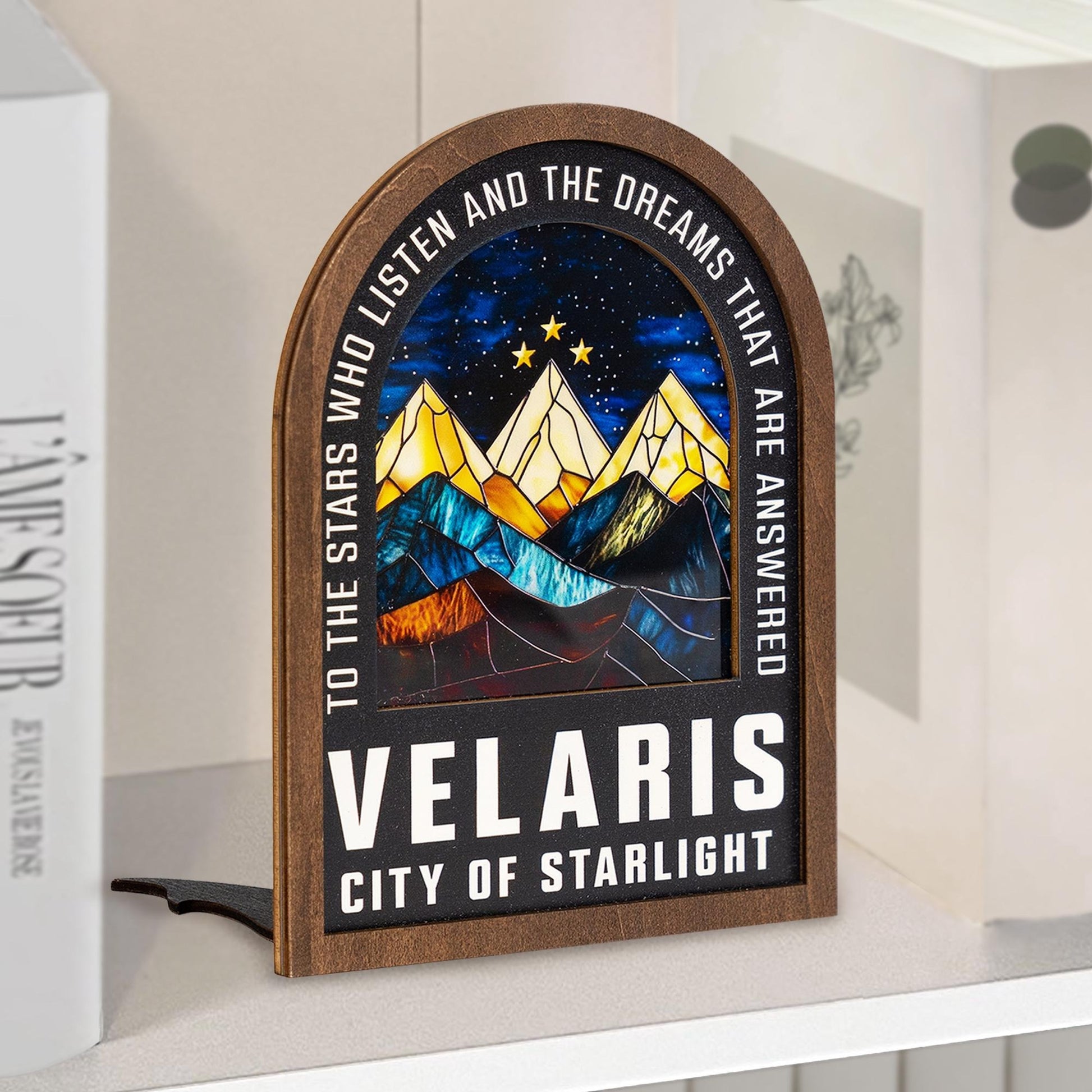 Velaris Starlight City Keepsake, To The Stars Who Listen and The Dreams That Are Answered, Celestial Wooden Home Decor Sign