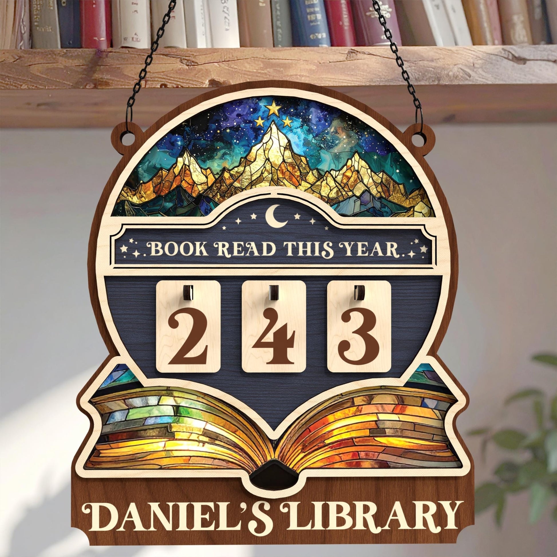 Personalized Books Read Tracker, Books Read This Year, Bookshelf Counter Decor, Bookish Gift, Book Lover, Gift for Reader, Book End, Book Club Gift BTVLR01