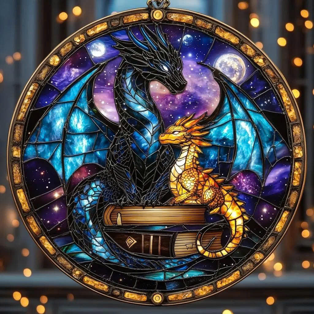 Fourth Wing Dragon Suncatcher Ornament, Onyx Storm Brave the Dark Acrylic Suncatcher, Book Lover, Xaden Riorson Suncatcher,Fourth Wing Decor. SGVLR01