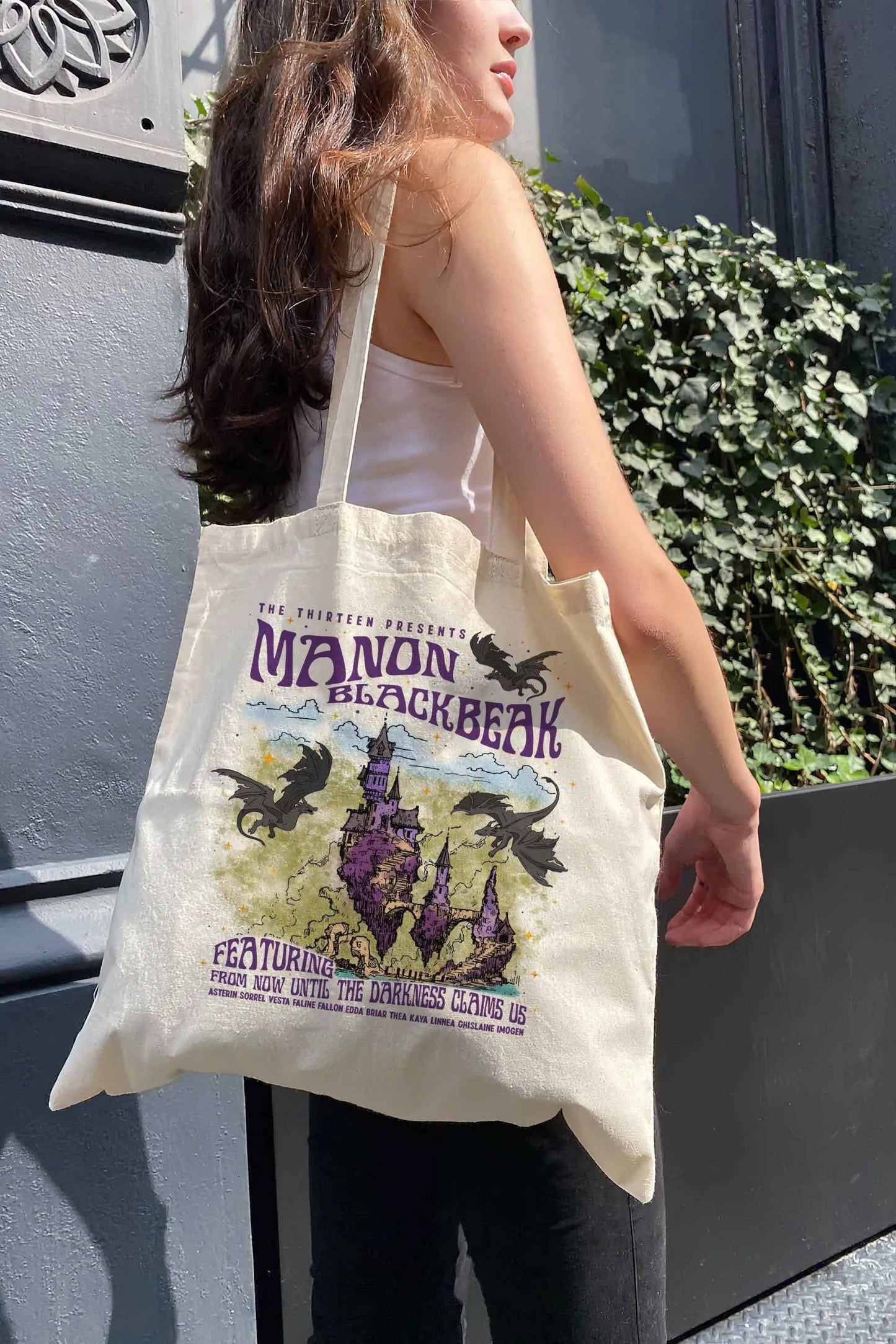 Manon Blackbeak Tote Bag, Throne of Glass Tote Bag, Sarah J Maas Merch, Crescent City, Manon Blackbeak Merch, Bookish Bag, SJM Merch. TBVLR01