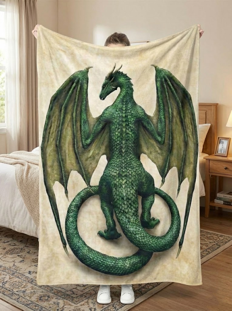 Fantasy Dragon Bedding Set, Majestic Dragon Comforter for Dreamers