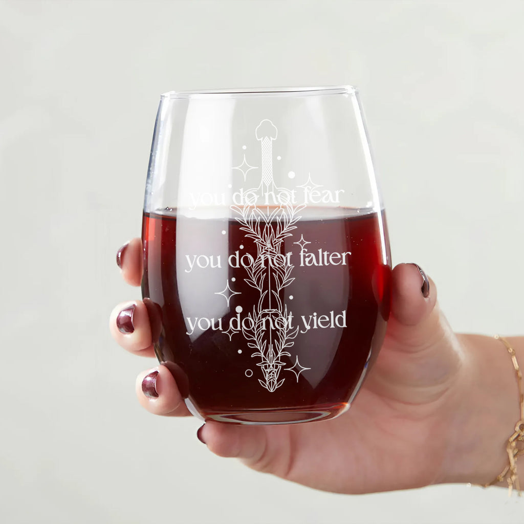 You Do Not Fear Pint Glass, Fantasy Sword Beer Glass, Dark Academia Barware, Floral Dagger Quote Glass Cup, Book Lover Gift, BGVLR02