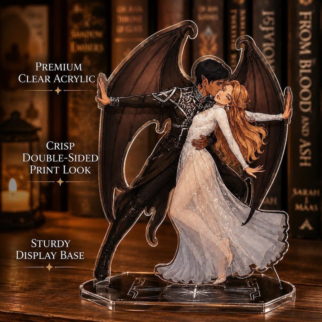 Rhysand and Feyre Acrylic Bookend Standee, ACOTAR Inspired Bookshelf Decor, Fantasy Romance Couple Display, Romantasy Reader Gift. BSVLAR01