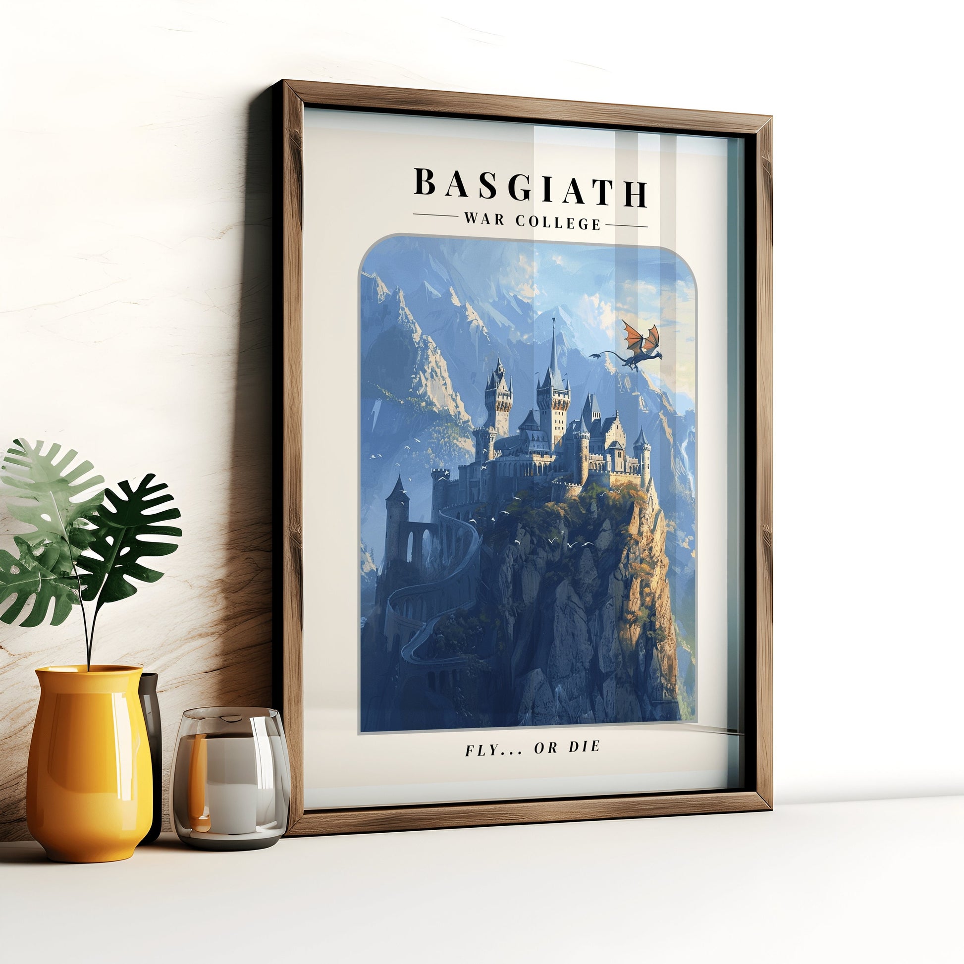 Basgiath War College Digital Art Poster, Fly or Die Quote Fourth Wing Art, Iron Flame Art, 4th Wing Ar, Empyrean Dragons VLRP21