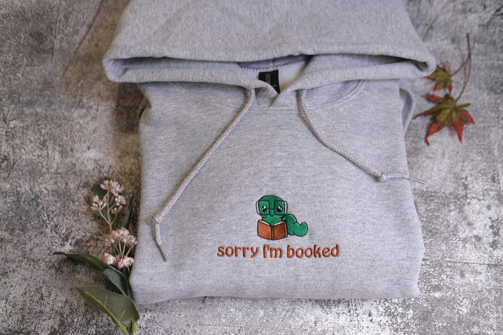 Sorry I'm booked Bookworm Embroidered Sweatshirt, Bookish Oversized Jumper, Cosy Reading Sweater , Gift for Book Lover ,Gift for Readers