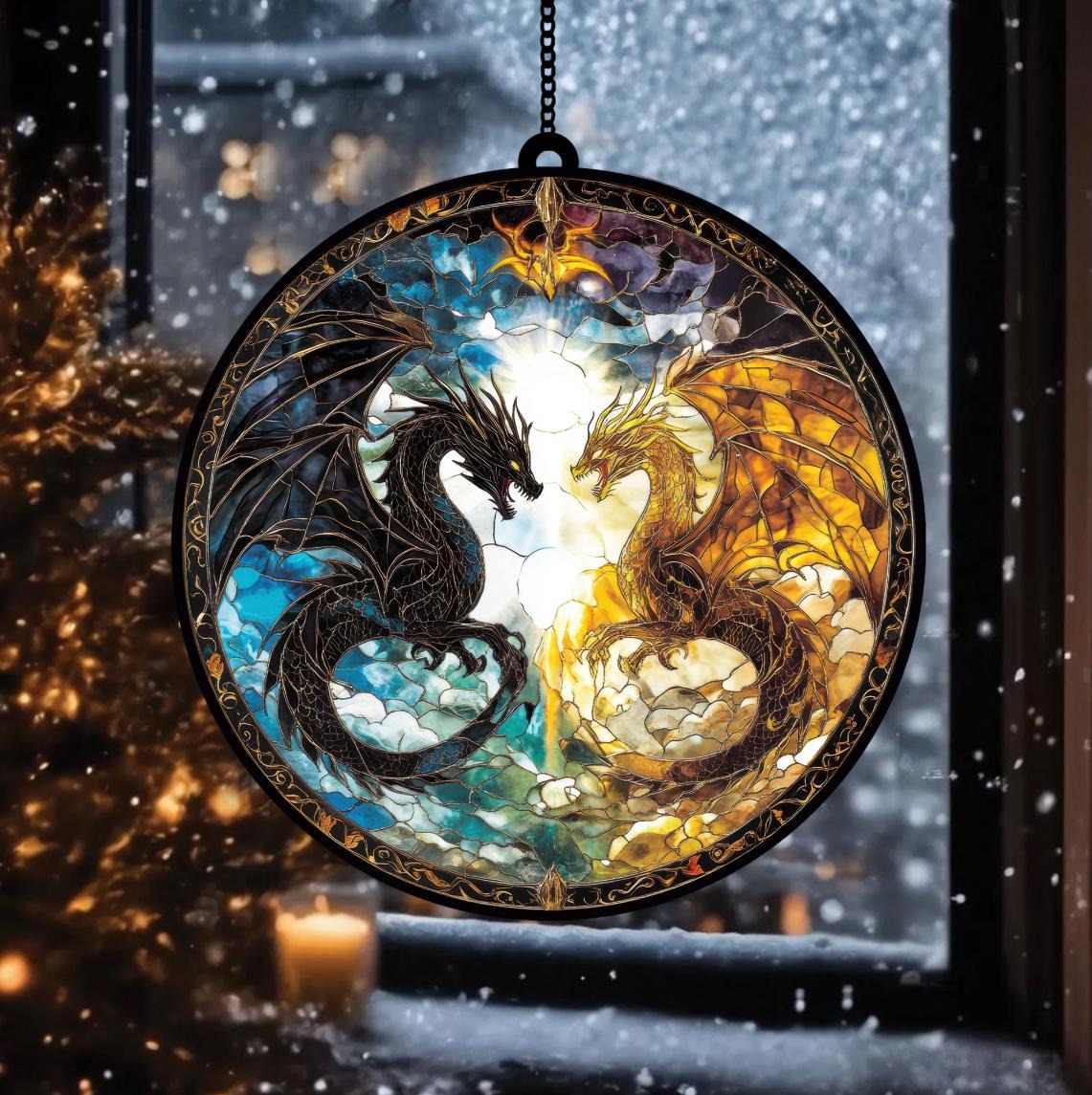 Onyx Storm Brave the Dark Suncatcher, Xaden Riorson Suncatcher, Fourth Wing Suncatcher, Violet Sorrengail Dragon Rider, Gift for Book Lover SGVLR45