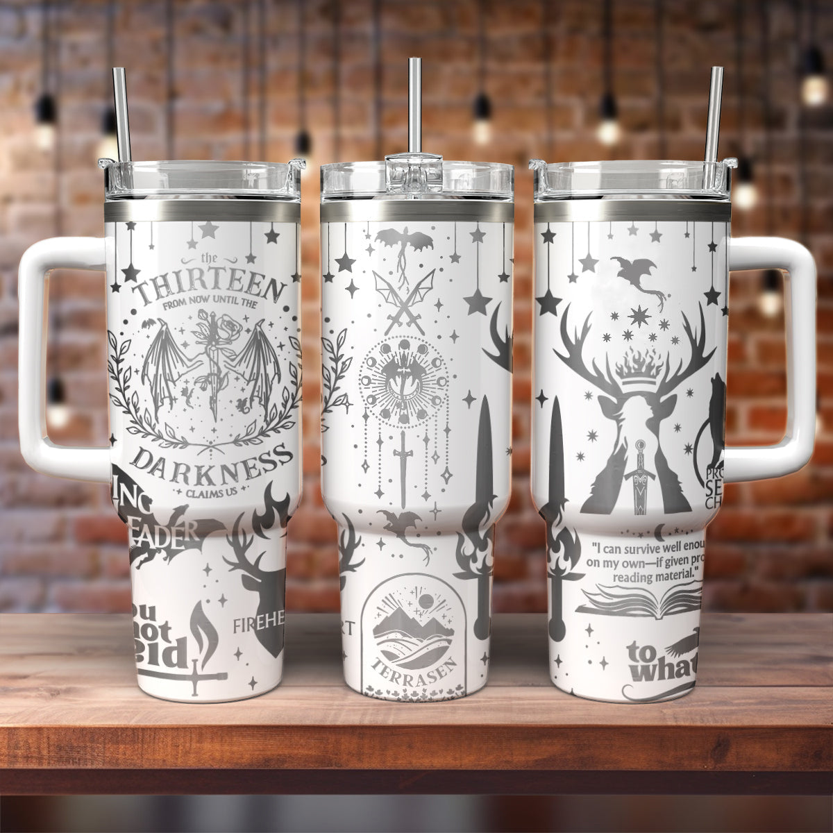 Throne Of Glass Book Tumbler 30oz/40oz, Roses Book Tumbler, Bookish Gift. VLR19