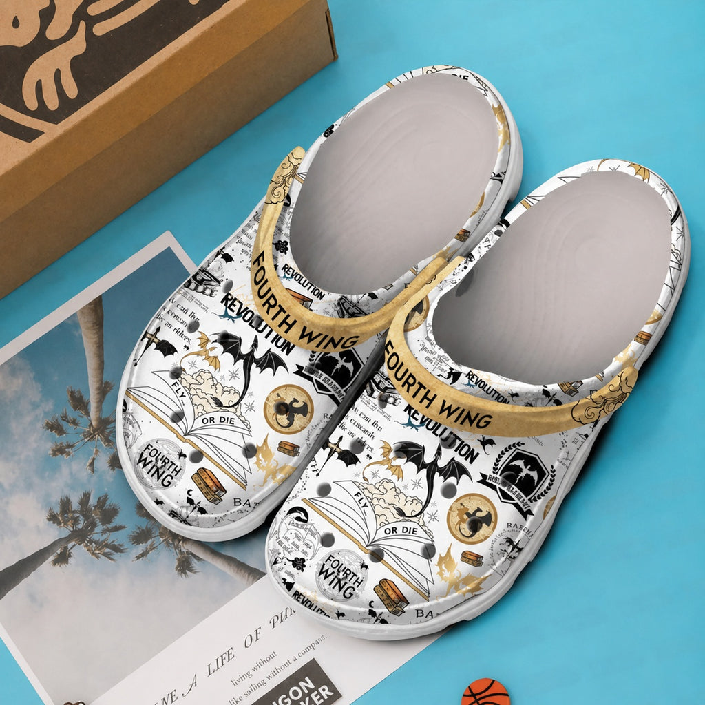 Fourth Wing Inspired Dragon Clogs, Fantasy Book Lover Shoes, Dragon Rider Shoes, Bookish Reader Gift, Romantasy Fan Shoes, CRVLR01