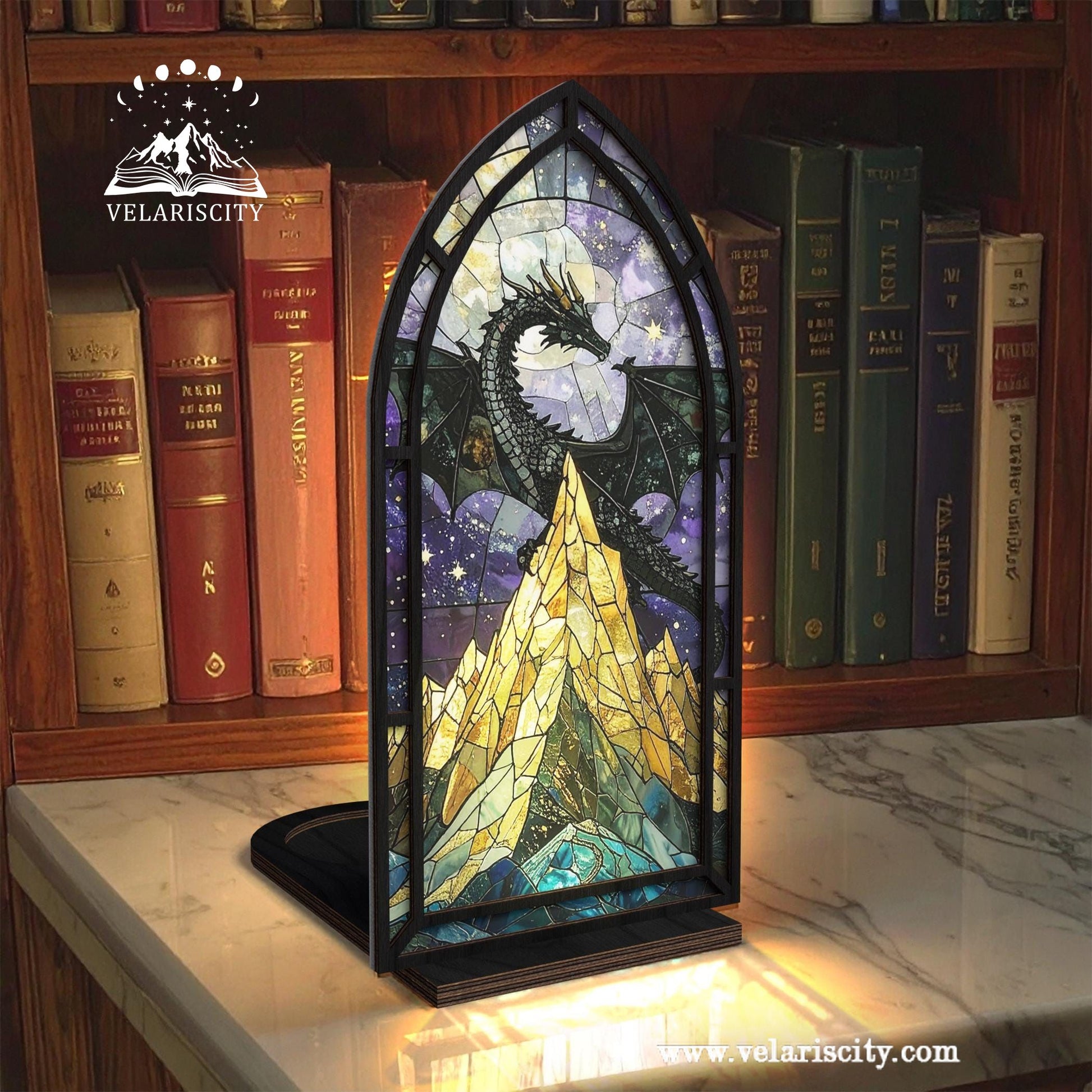 Fantasy Book Nook With Candle, Inspired by Fourth Wing's Dragon Library Sign, Outstanding Dragon Book Nook, Fantasy Book Lover & Reader Gift, Cozy Glow Book Nook BNVLR01