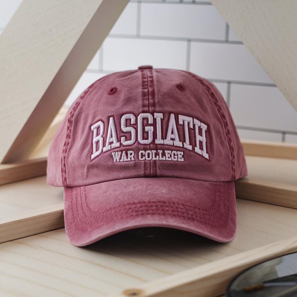 Embroidered Basgiath War College Washed Hat, Fourth Wing Embroidered Hat, Xaden Riorson, Dragon Rider Hat, Romantasy Reader Bookish Gift Cap VLRH14